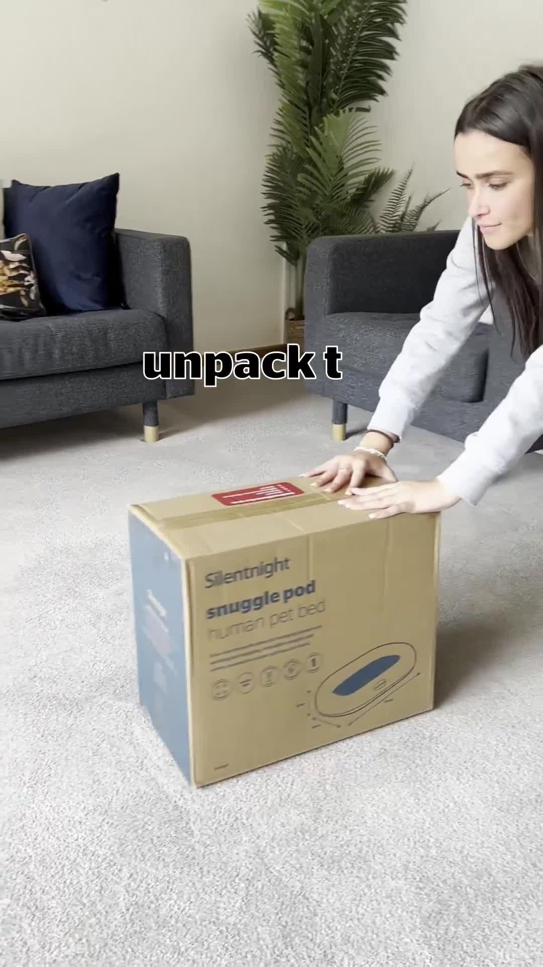 Video of silentnight-snugglepod-human-pet-bed-grey