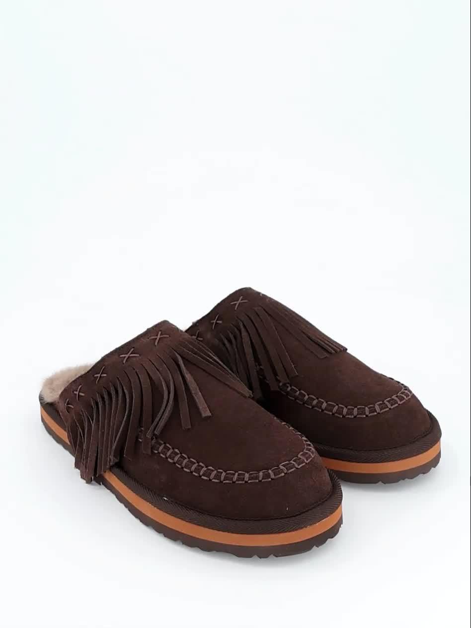 Image thumbnail 7 of 7 of FREE PEOPLE Fallon Fringe Mule - Dark Brown