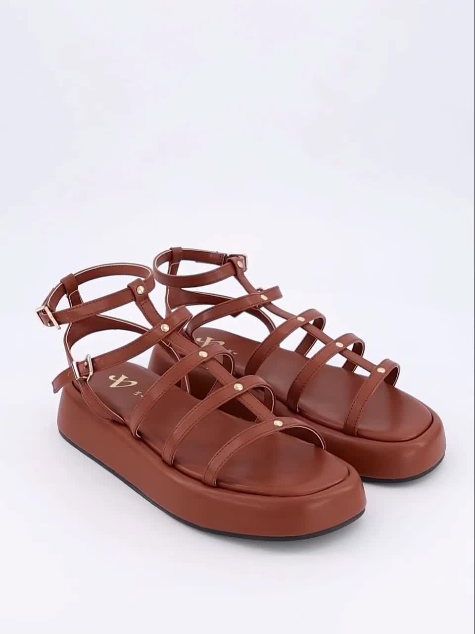 Image thumbnail 7 of 7 of The Very Collection Gladiator Flatform Sandals - Brown