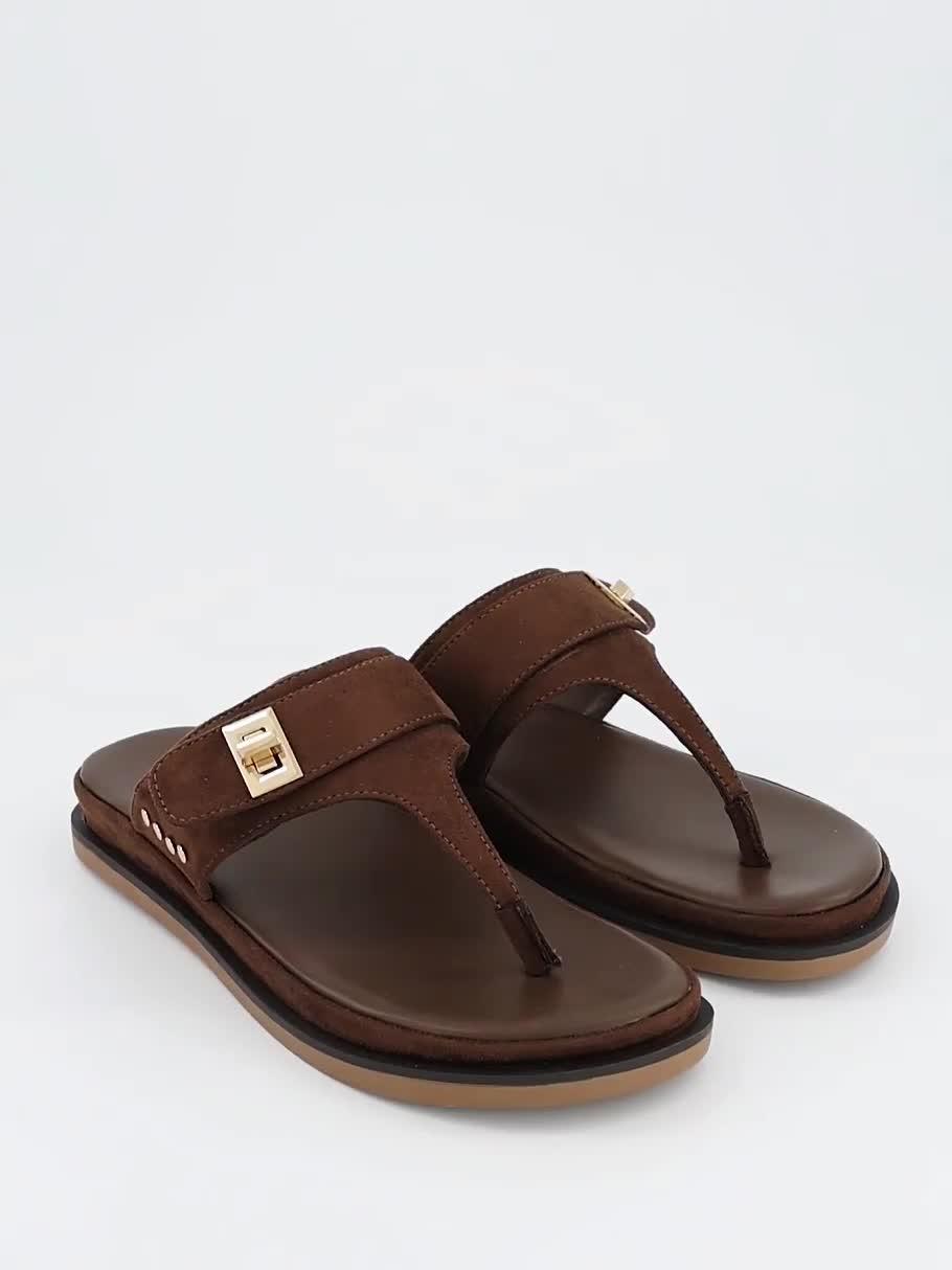 Image thumbnail 7 of 7 of The Very Collection Extra Wide Fit Toe Post Flat Sandal - Brown