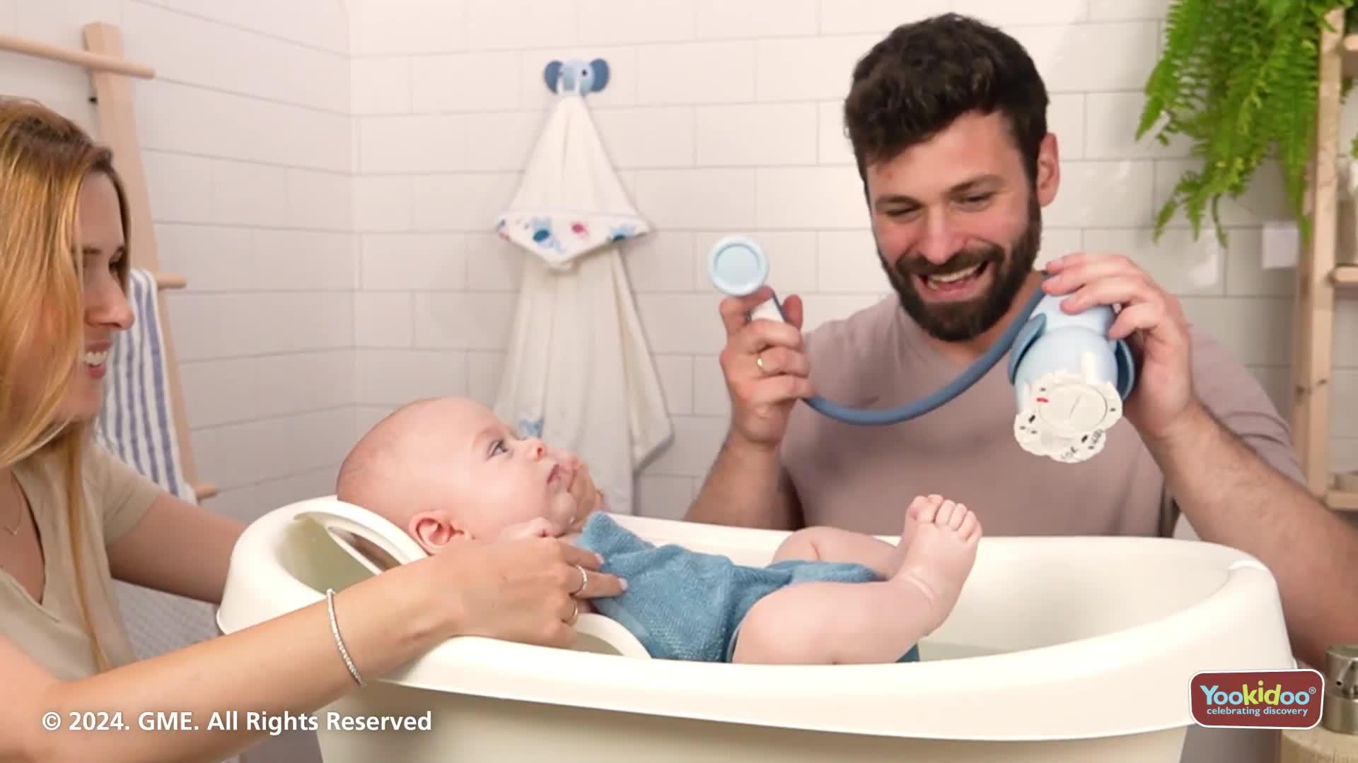 Video of yookidoo-elephant-baby-shower-gift-set-blush-pink