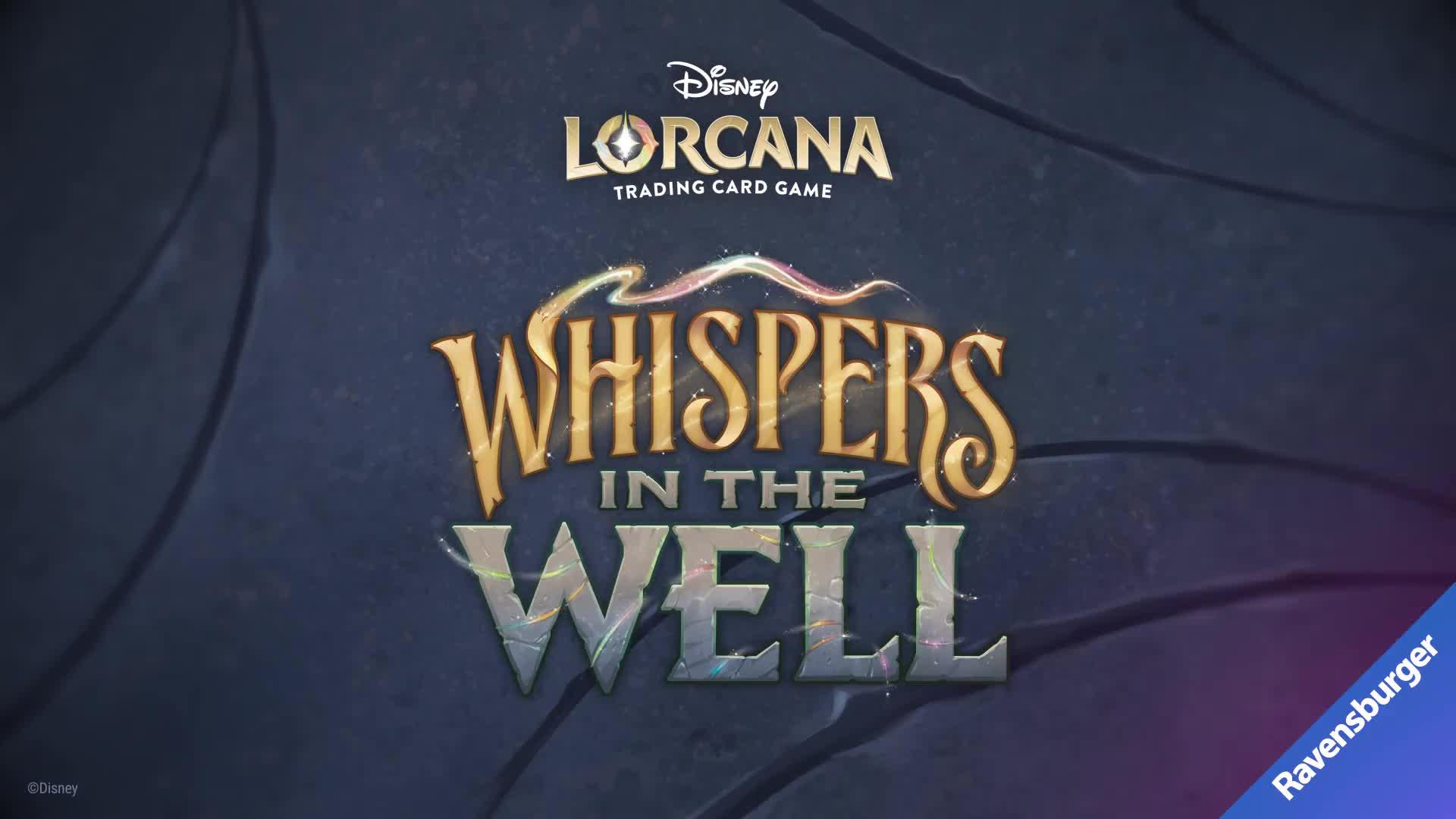 Video of disney-disney-lorcana-3-pack-of-sleeved-boosters-whispers-in-the-well