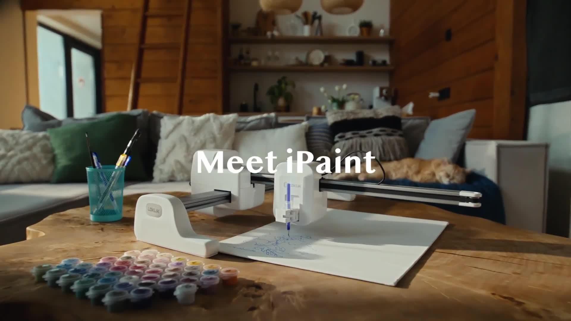 Video of loklik-ipaint-bubble-blue-ai-powered-paint-by-numbers