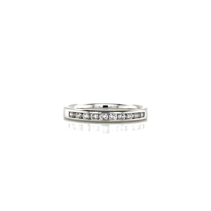 Image thumbnail 4 of 4 of Ernest Jones Platinum Channel Set Eternity 025Ct Diamond Ring - White