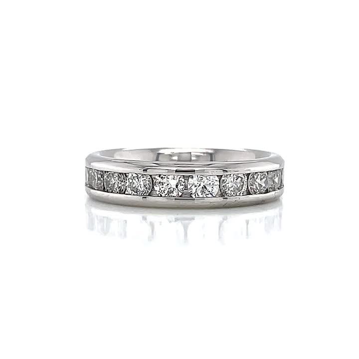 Video of ernest-jones-platinum-channel-set-eternity-1ct-diamond-ring-white