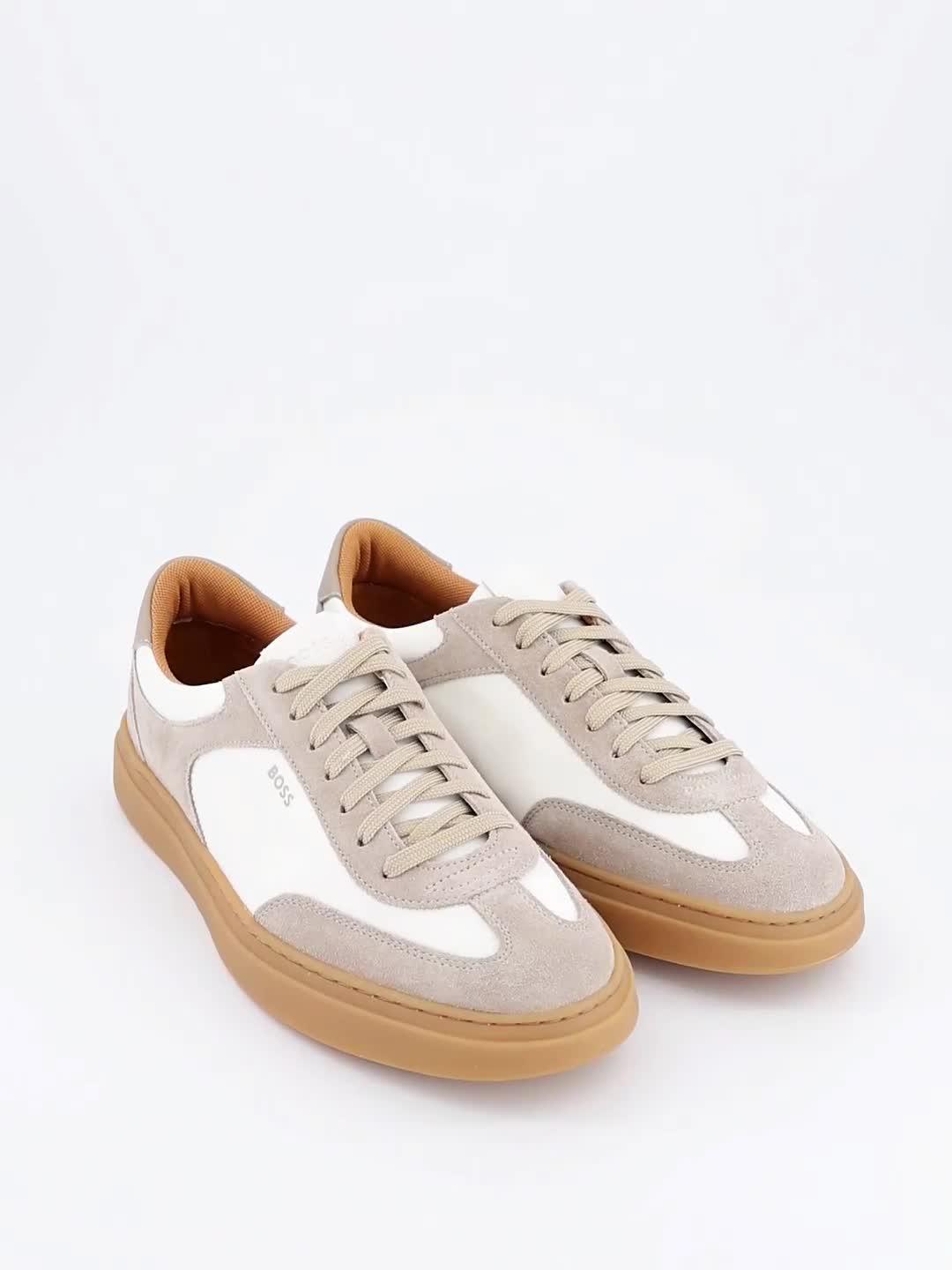 Image thumbnail 7 of 7 of BOSS Kieran Tenn Suede Mix Cupsole Trainers - Beige