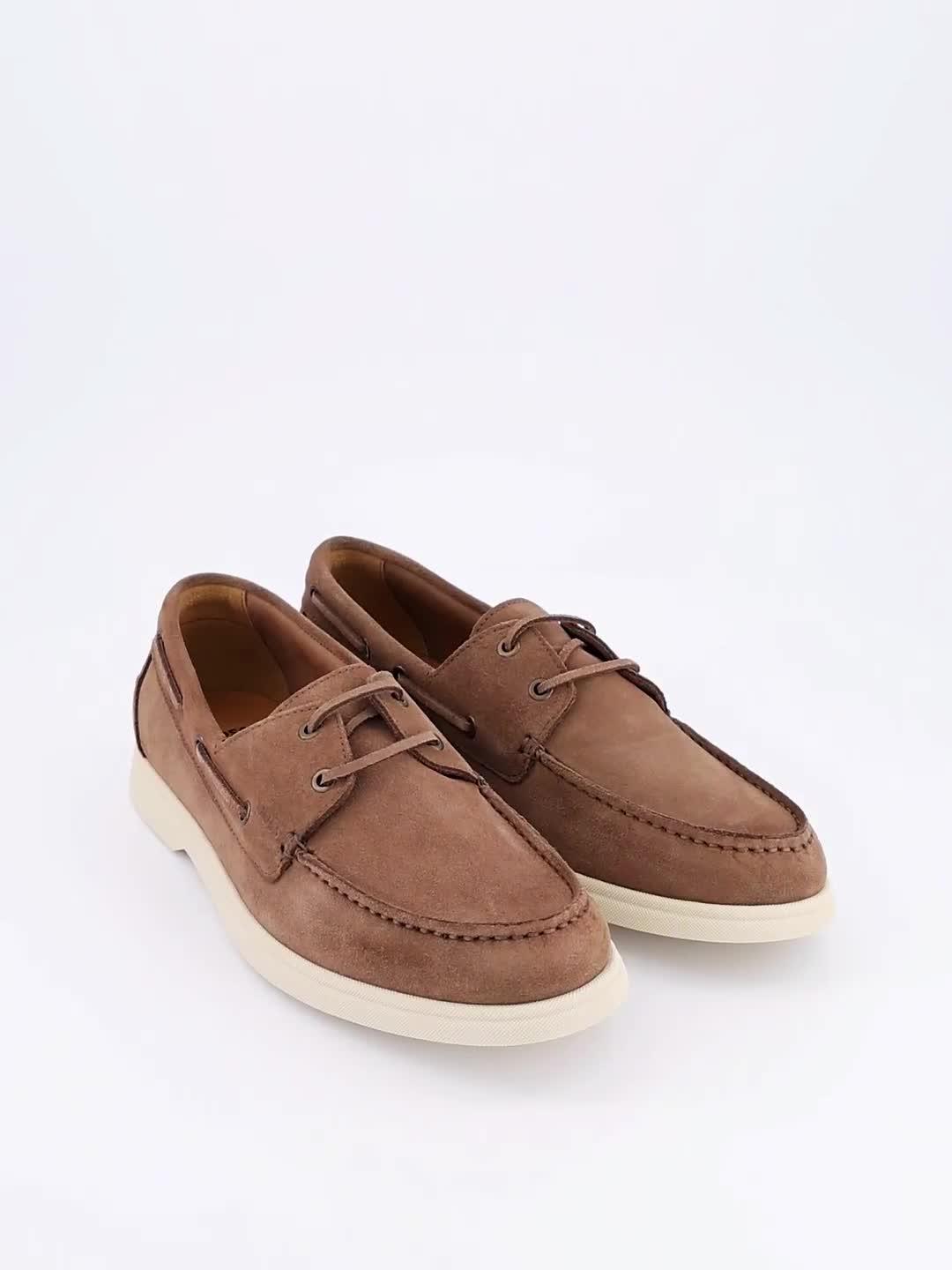 Video of boss-sienne-suede-boat-shoes-beige