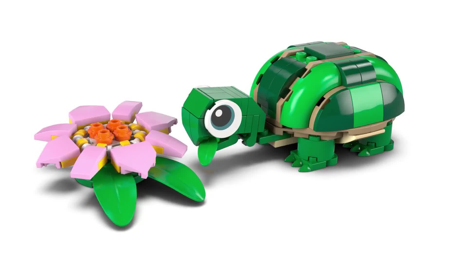 Image thumbnail 8 of 8 of LEGO Creator 3in1 Turtle with a Water Lily Flower 31377