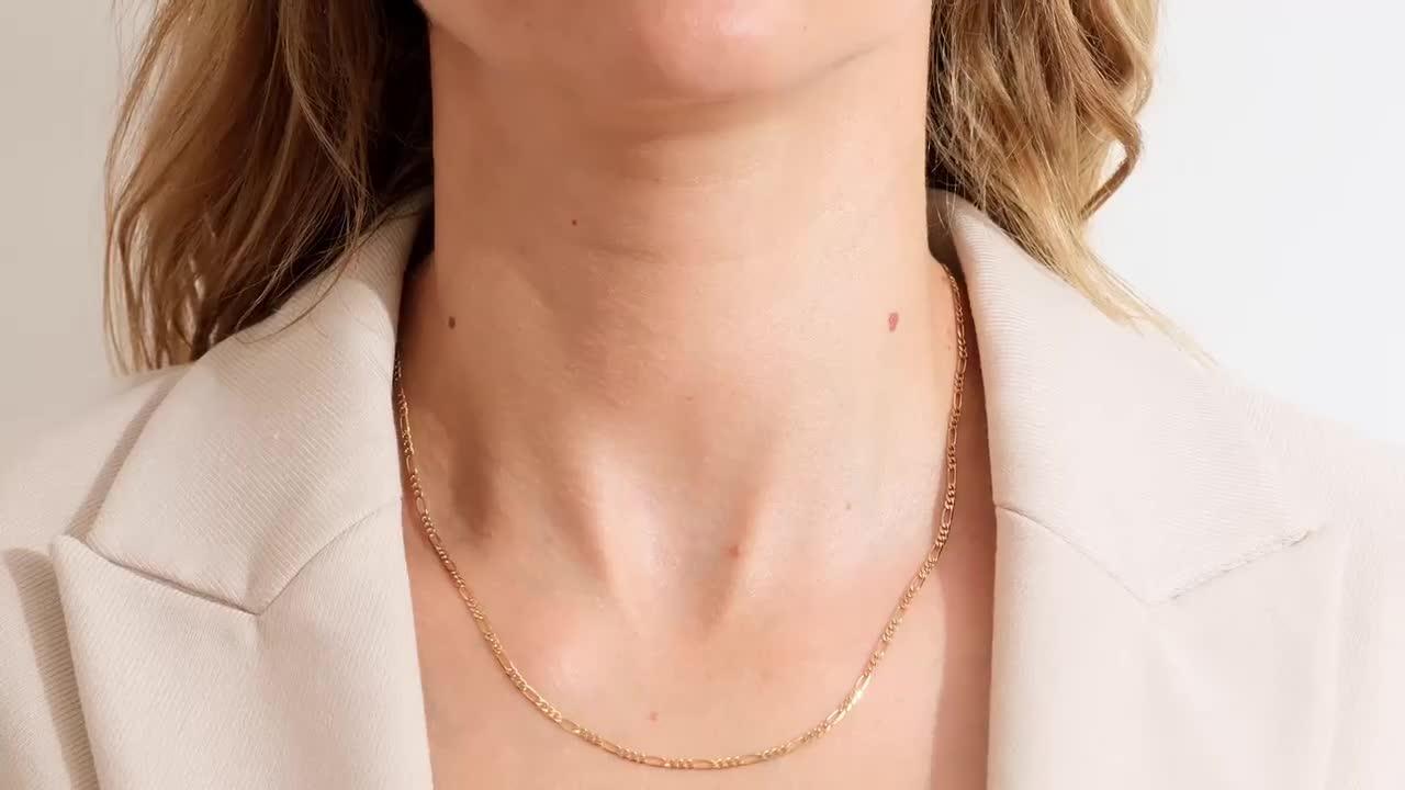 Video of the-love-collection-9ct-yellow-gold-solid-figaro-chain-24mm-20-inch