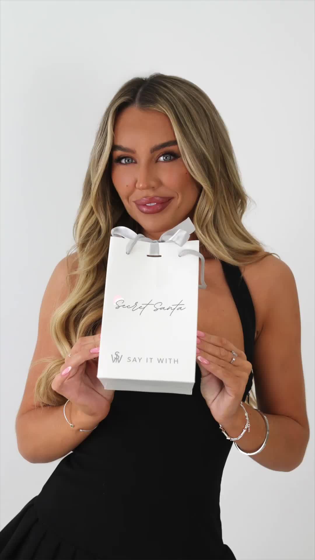 Video of say-it-with-secret-santa-gift-bag-silver