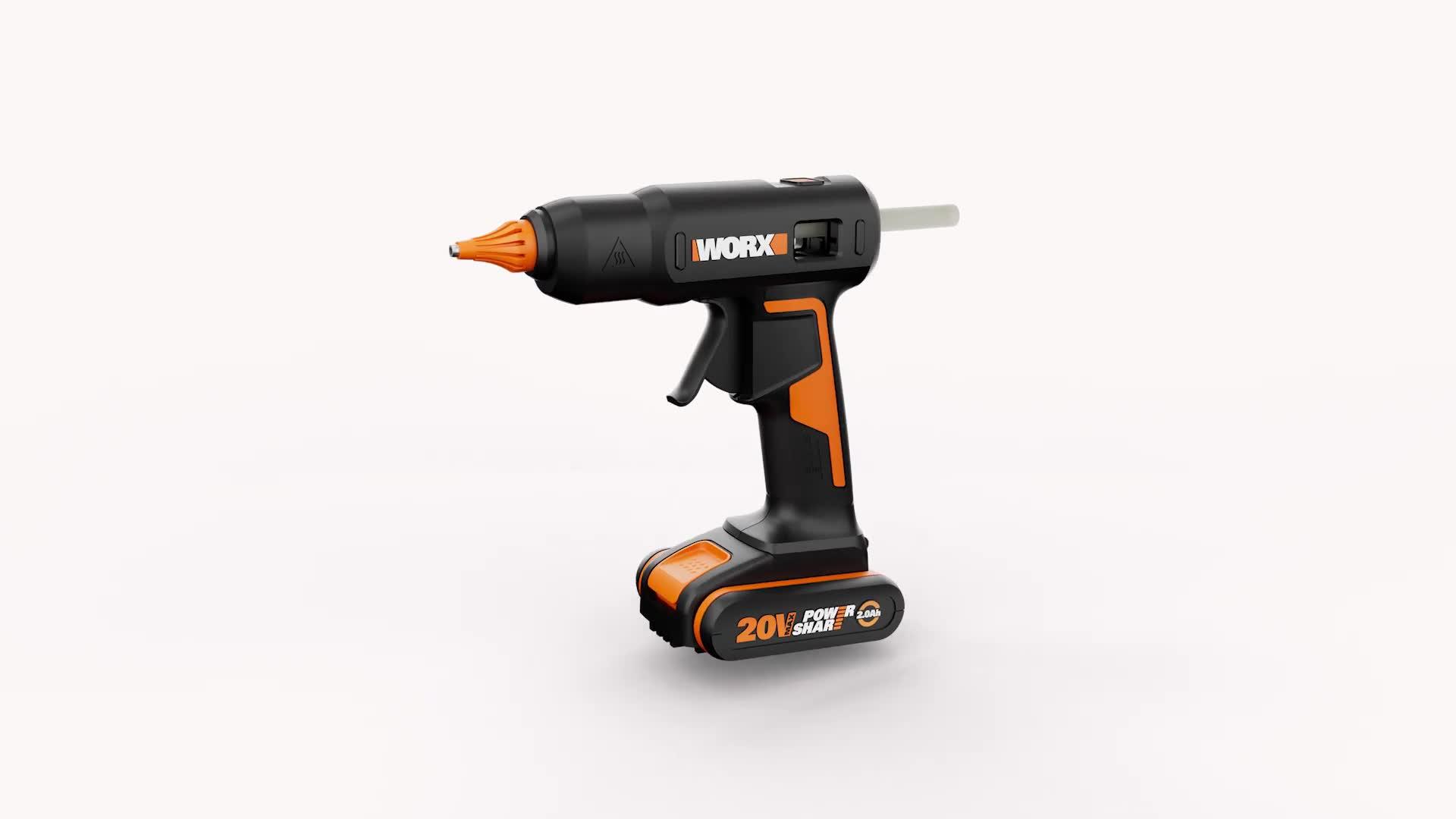 Video of worx-20v-powershare-cordless-hot-glue-gun-tool-only