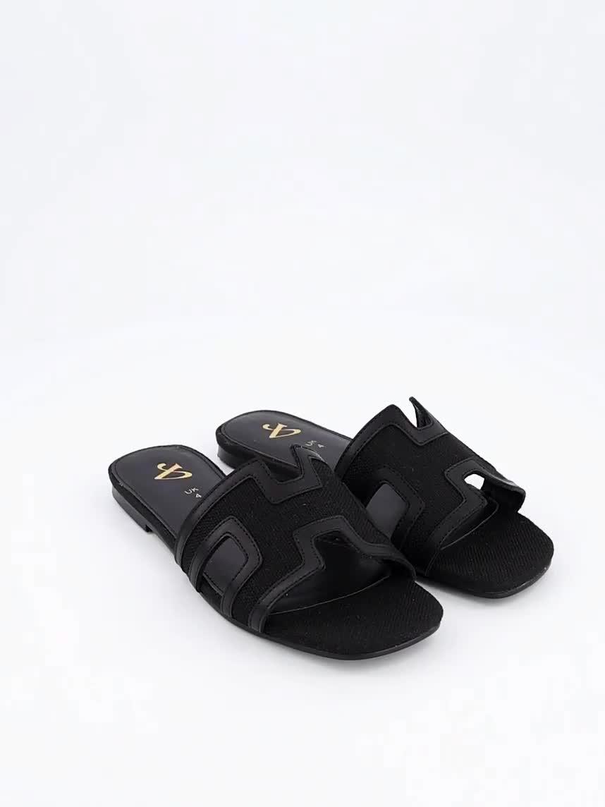 Image thumbnail 7 of 7 of The Very Collection Extra Wide Fit Flat Slider Sandal - Black
