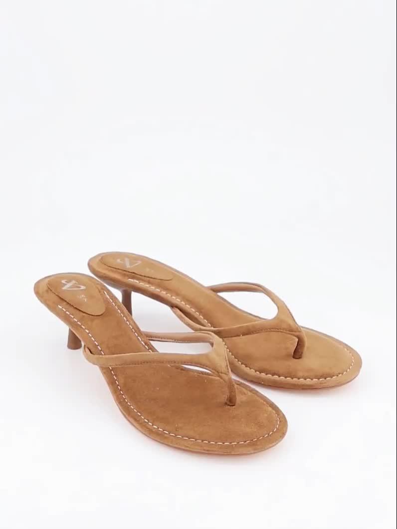 Image thumbnail 7 of 7 of The Very Collection Thong Kitten Heel Sandal - Taupe