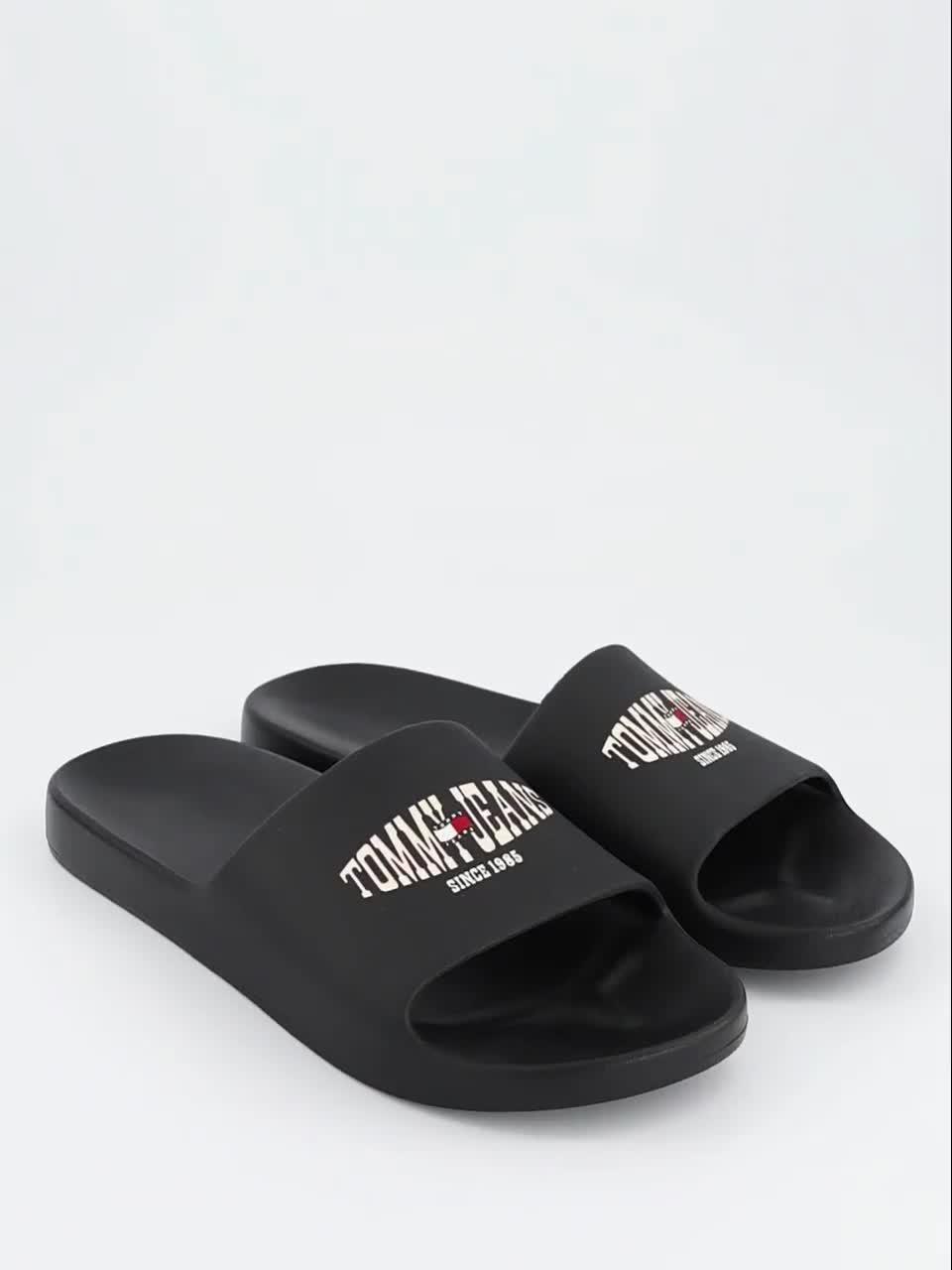 Video of tommy-jeans-injected-sandals-black
