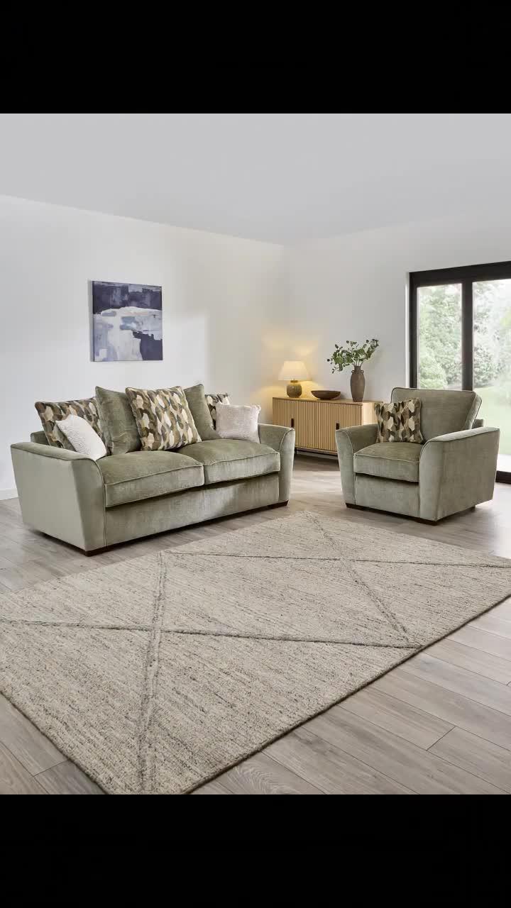 Image thumbnail 8 of 8 of The Very Collection Clover 3 Seater Scatterback Sofa + Chair