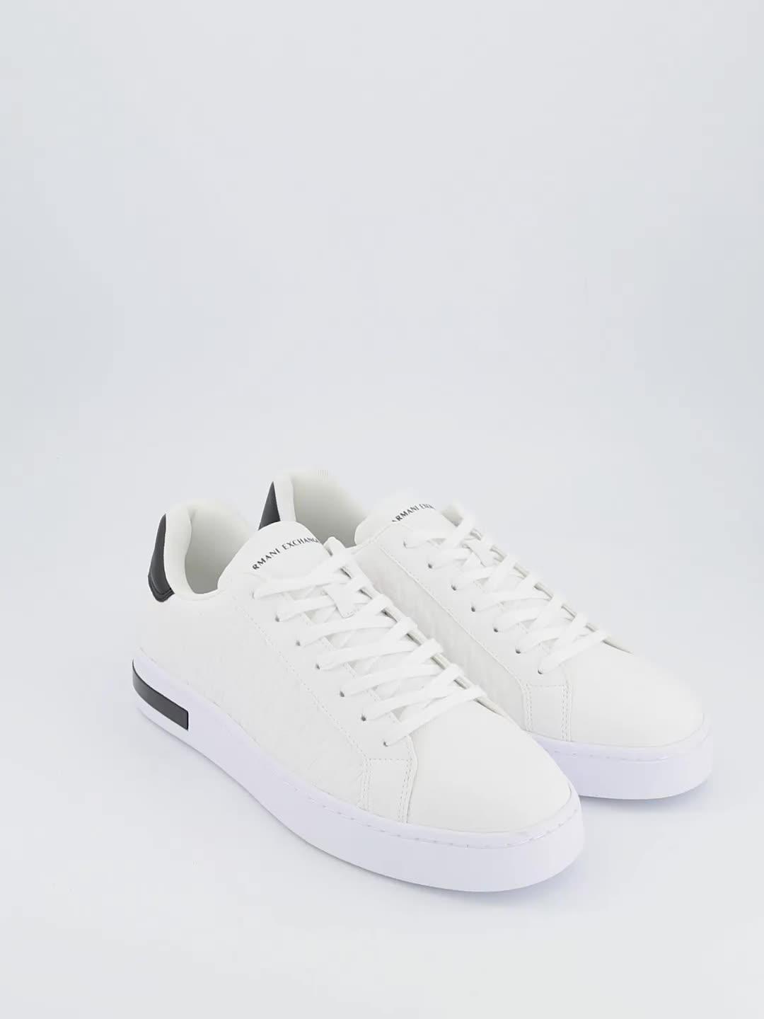 Video of armani-exchange-monogram-pu-trainers-white