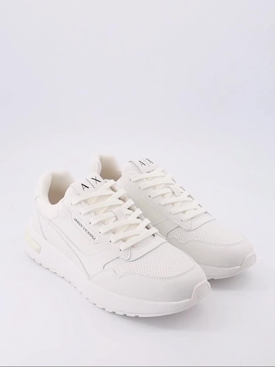 Video of armani-exchange-dusseldorf-pu-mesh-trainer-off-white