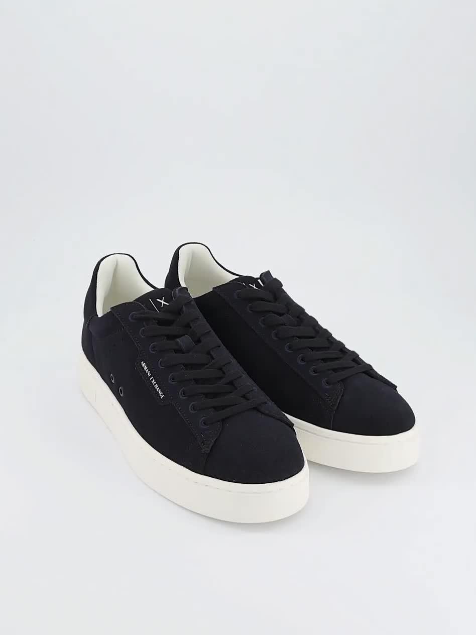 Video of armani-exchange-suede-cupsole-trainer-navy