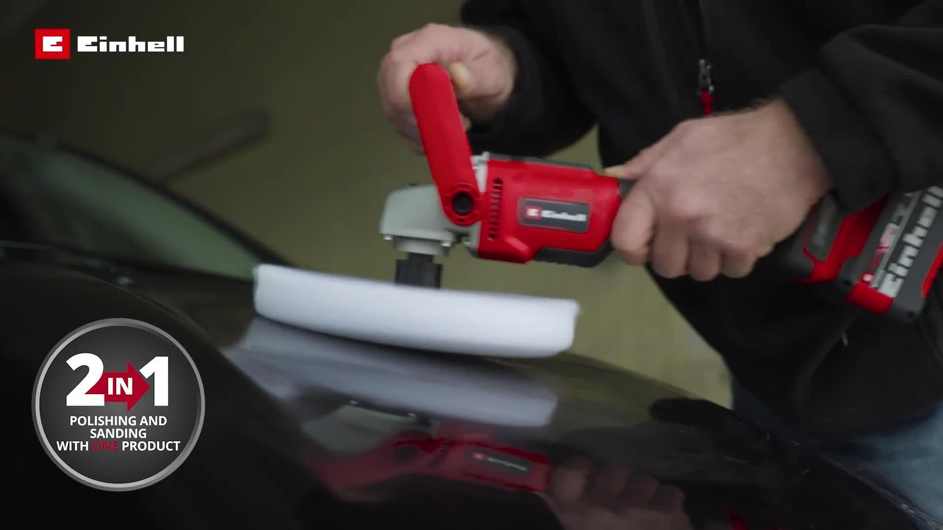 Video of einhell-pxc-18v-brushless-handheld-polishingsanding-machine-body-only