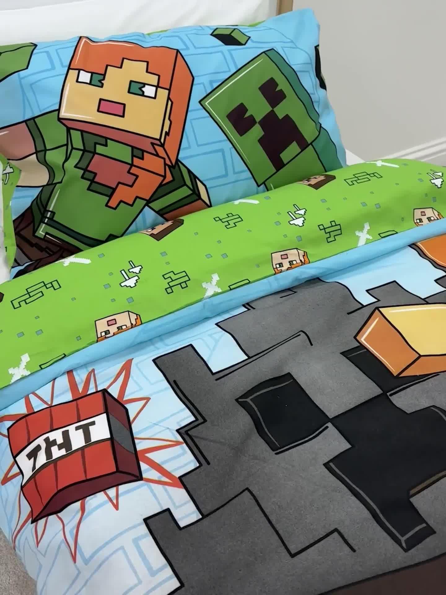 Image thumbnail 8 of 8 of Minecraft Grids Fitted Sheet