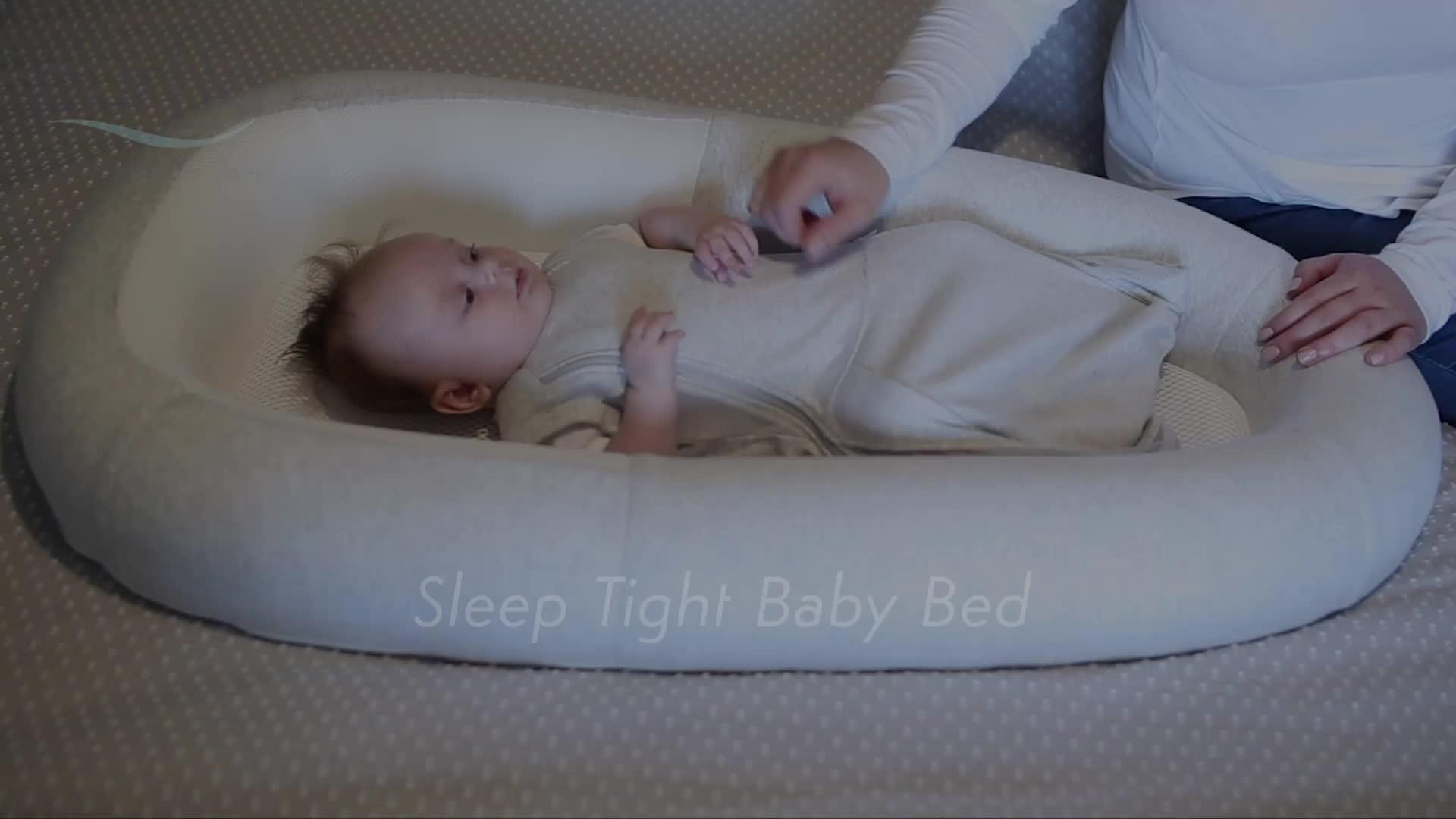 Video of purflo-sleep-tight-baby-bed-cotton-clouds