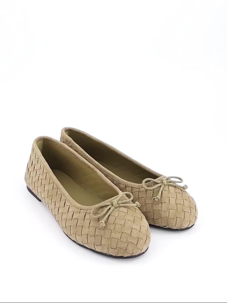 Image thumbnail 7 of 7 of The Very Collection Extra Wide Fit Woven Ballerina Flats - Olive