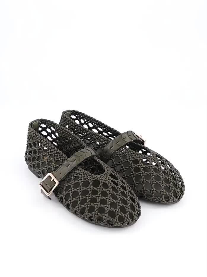 Image thumbnail 7 of 7 of The Very Collection Extra Wide Fit Woven Ballerina Flats - Khaki