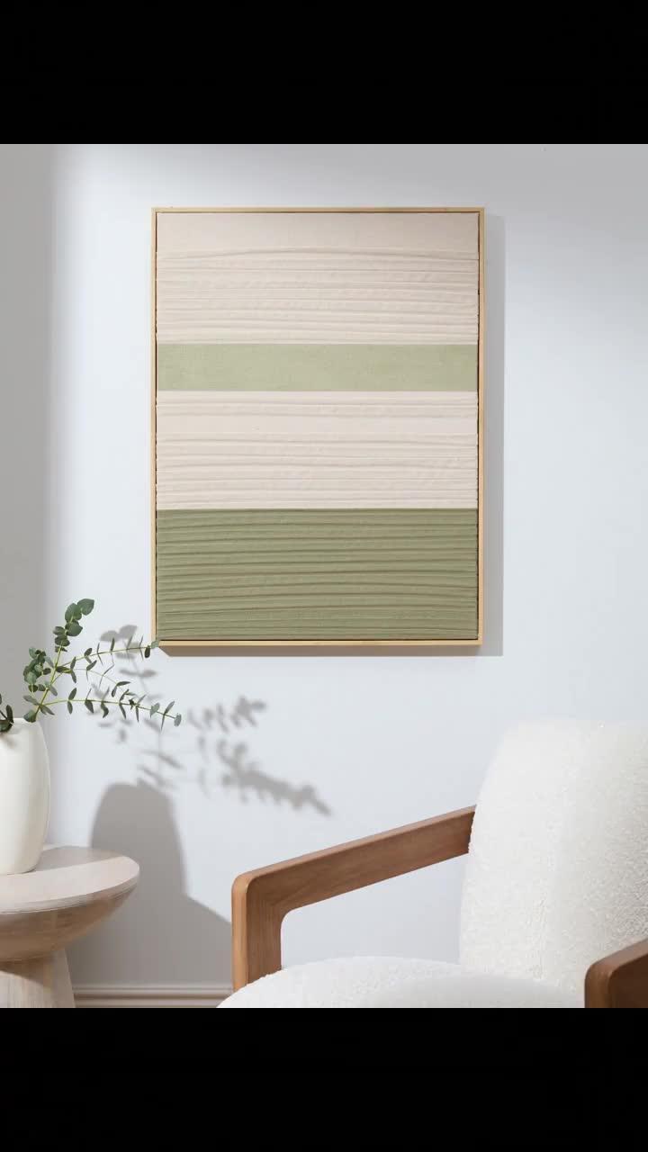Image thumbnail 7 of 7 of The Very Collection Green/White Blocked Capped Canvas 60x80cm - FSC&reg; Certified