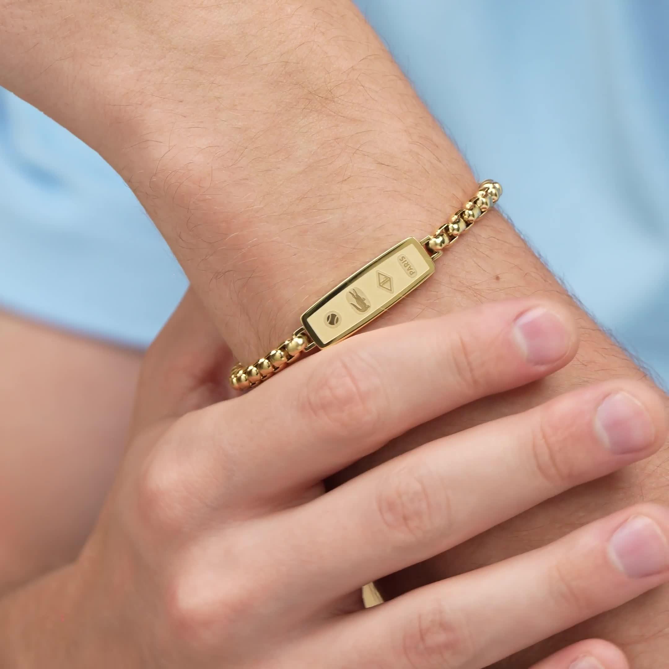 Image thumbnail 6 of 6 of Lacoste Mens District Gold IP Reversible Pendant Bracelet