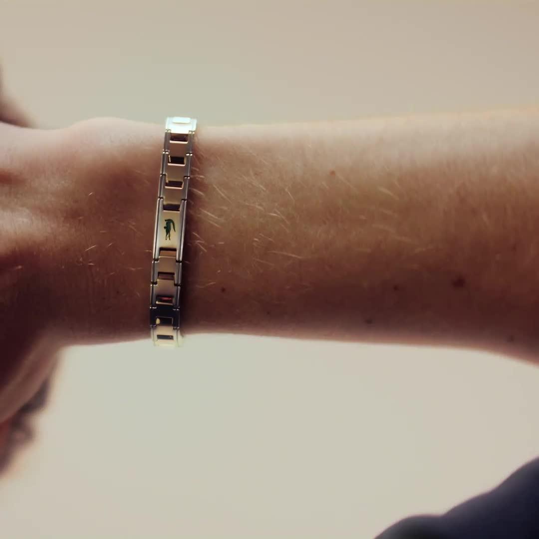 Image thumbnail 7 of 7 of Lacoste Mens Metropole Edge Two Tone Stainless Steel and Gold IP Link Bracelet