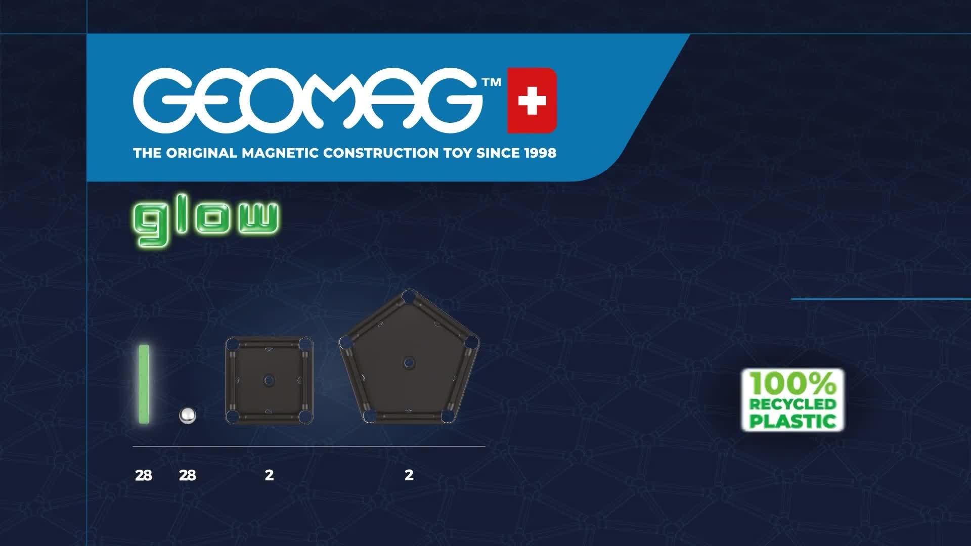Image thumbnail 8 of 8 of Geomag Glow Recycled 60 pcs
