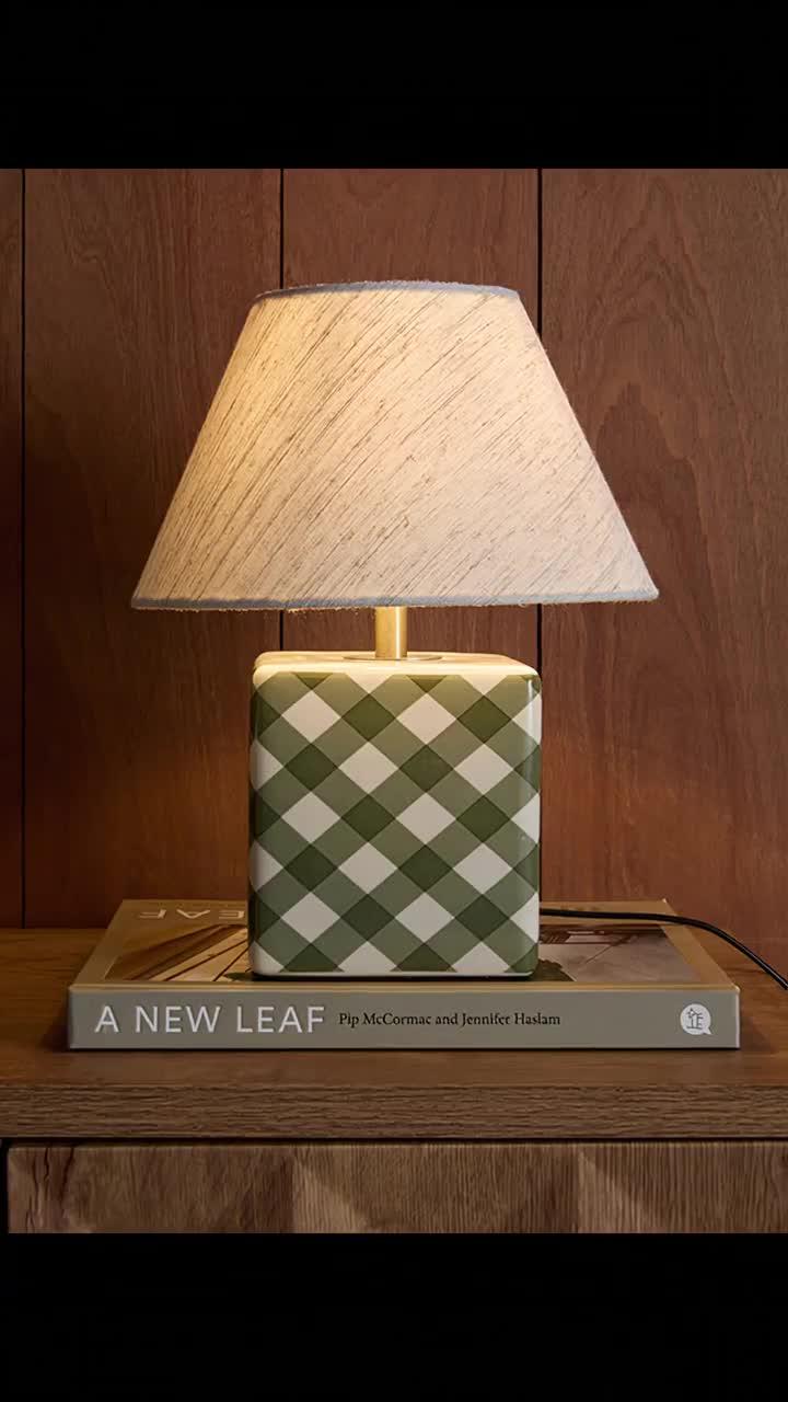 Image thumbnail 7 of 7 of The Very Collection Gingham Cube Table Lamp