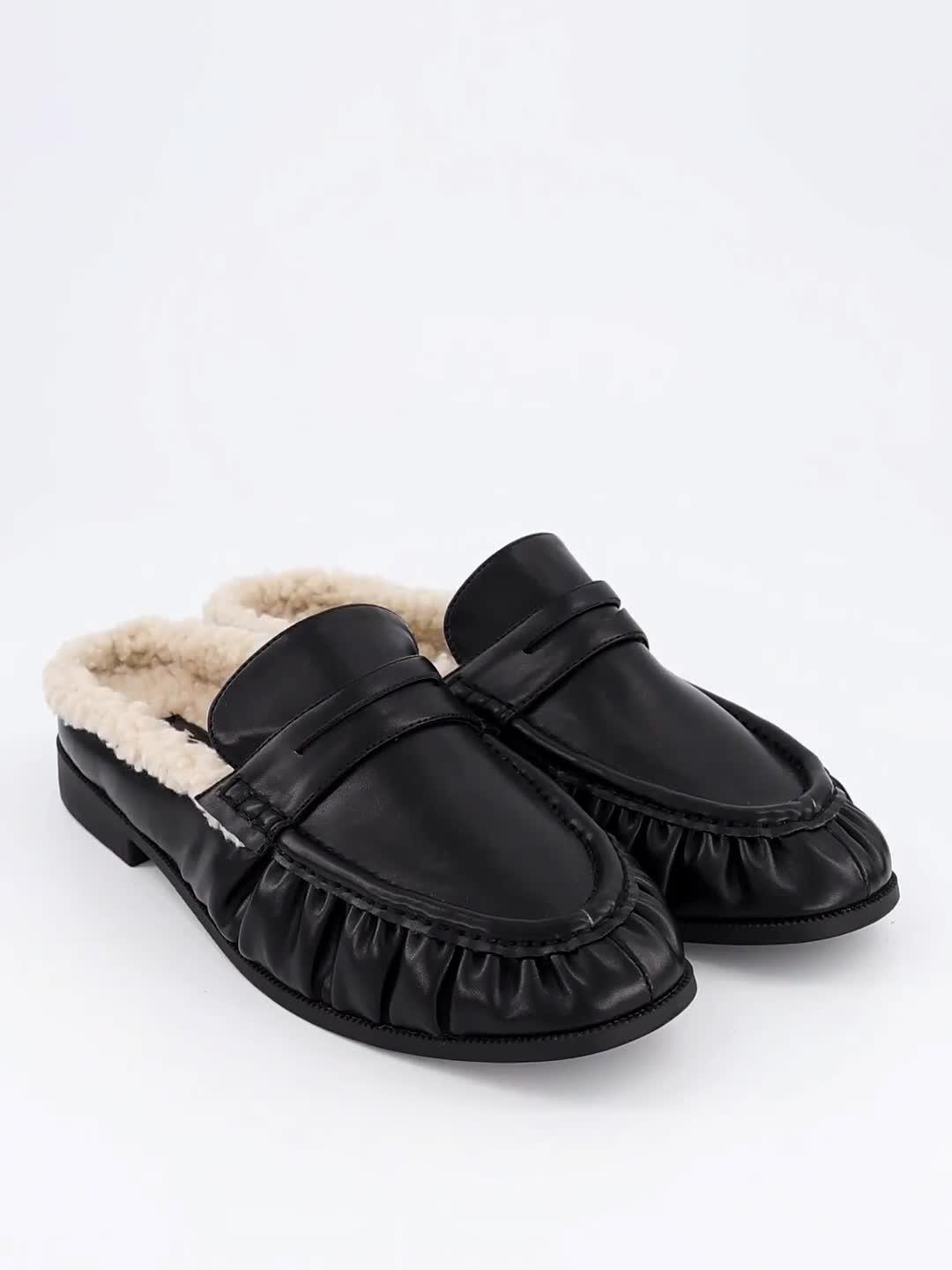 Image thumbnail 7 of 7 of The Very Collection Mule Loafer With Faux Fur Lining - Black