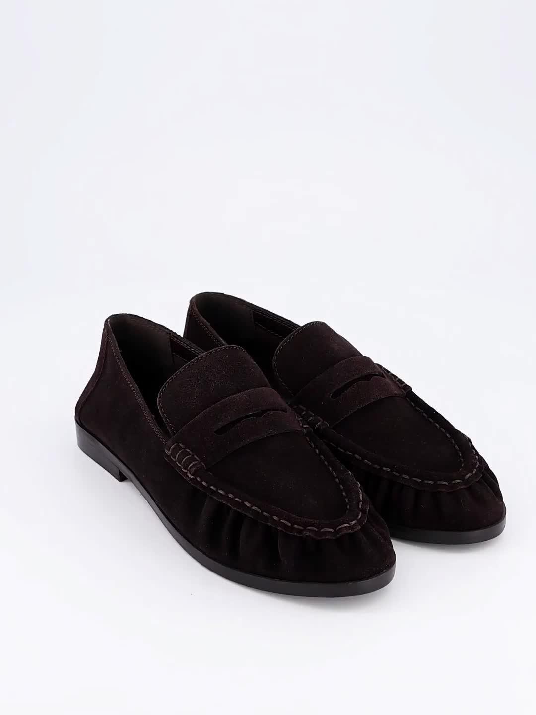 Image thumbnail 7 of 7 of The Very Collection Wide Fit Leather Penny Loafer - Chocolate
