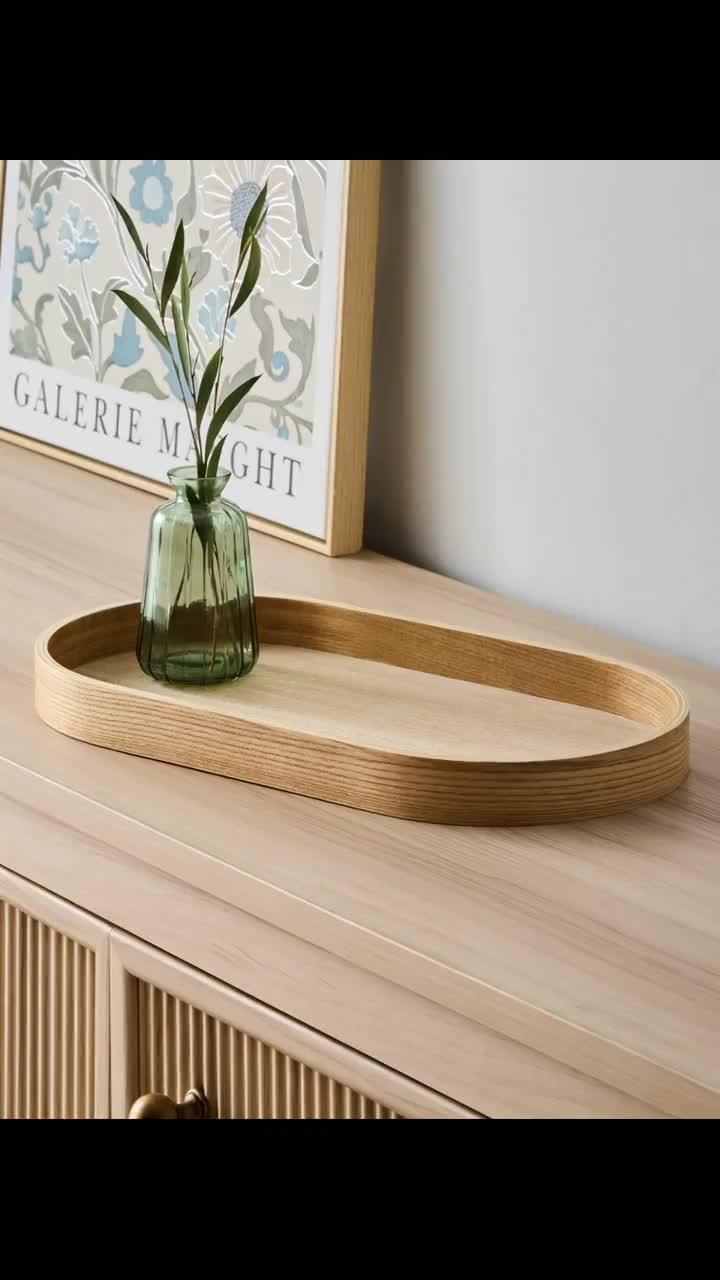 Image thumbnail 8 of 8 of The Very Collection Oval Serving Tray 38cm - Natural Wood Effect