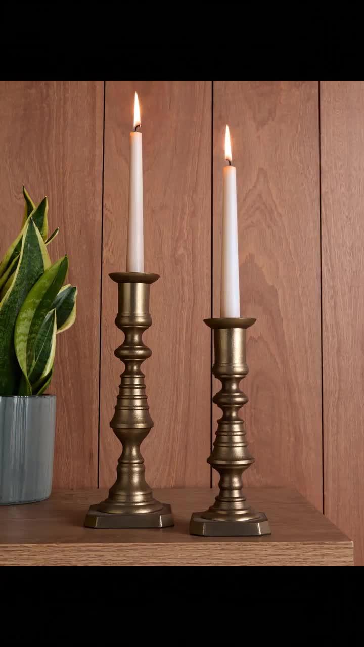 Image thumbnail 8 of 8 of The Very Collection Set Of 2 Antique Brass Candlestick Holders