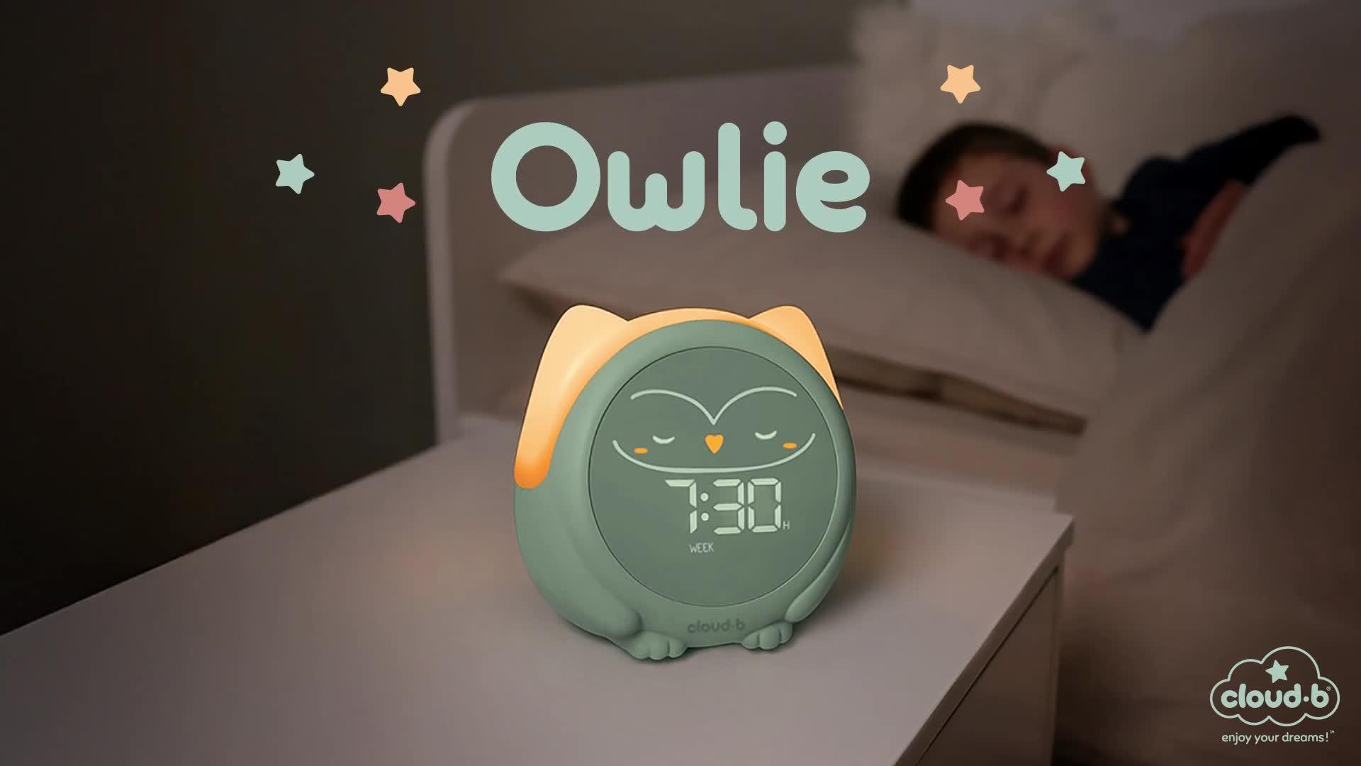 Video of cloudb-owlie-sleep-trainer-green