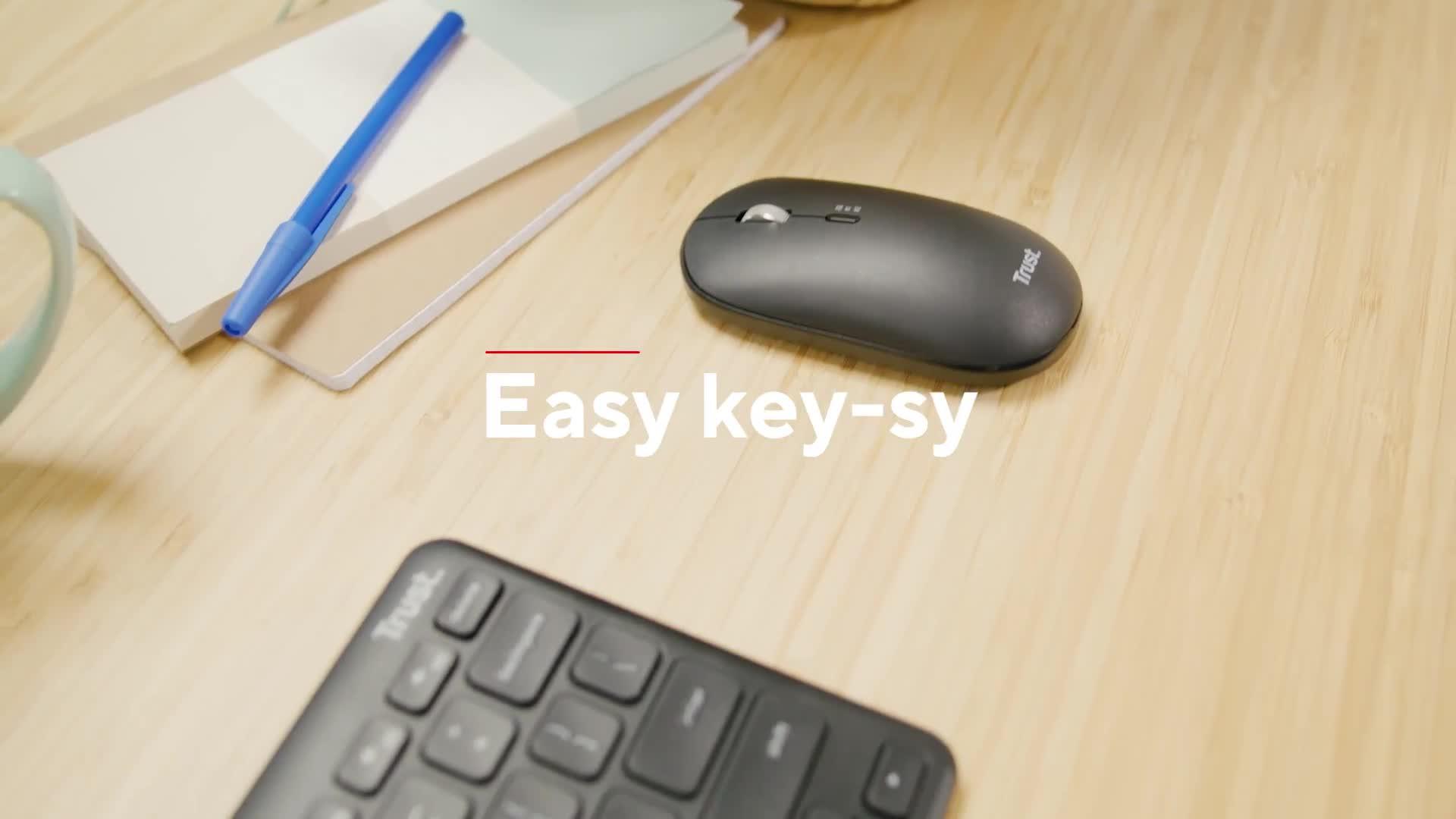 Image thumbnail 8 of 8 of Trust Trust Lyra Compact Multi-Device Wireless Keyboard for PC/ Laptop - UK Layout, Black