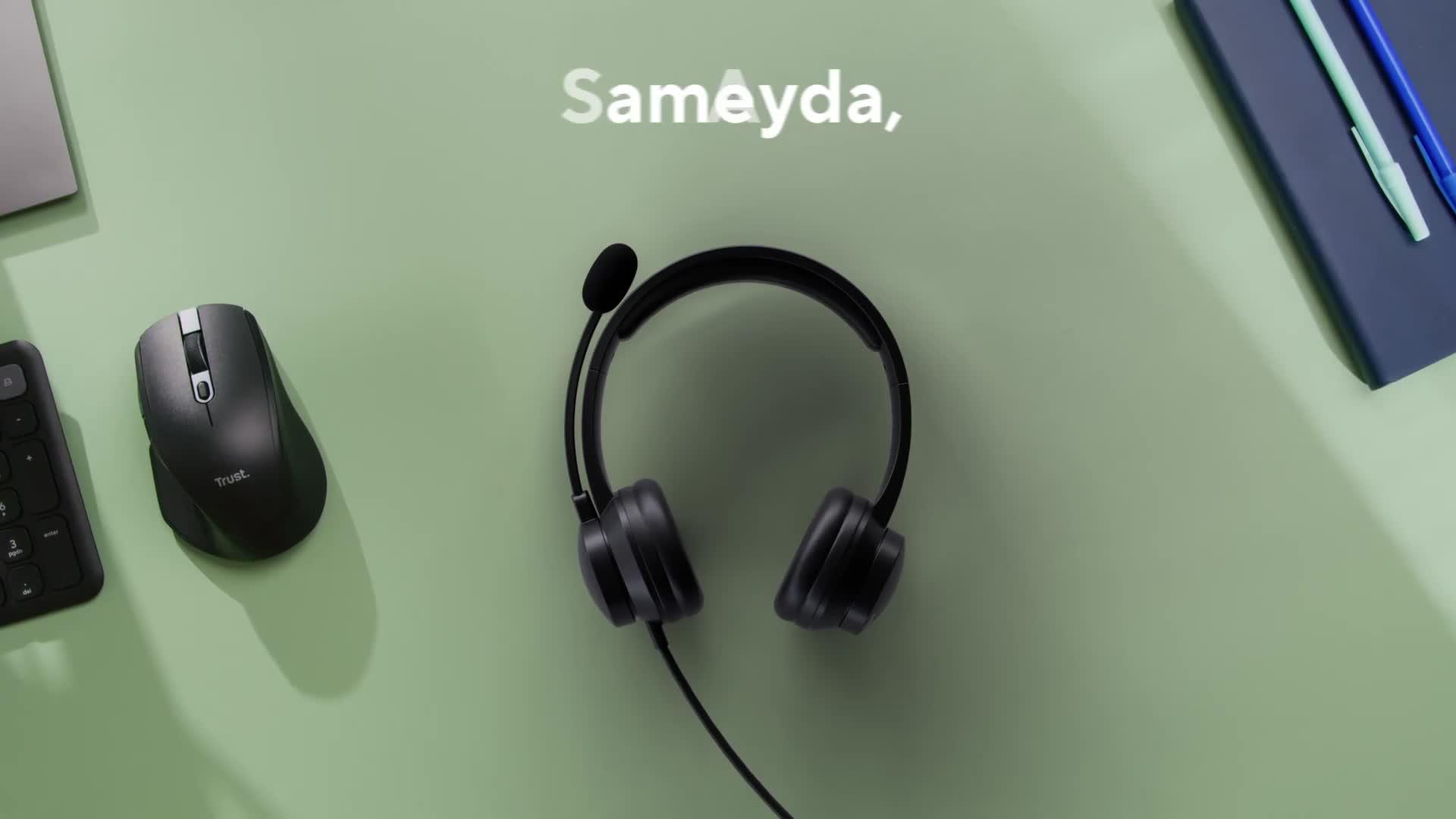 Image thumbnail 8 of 8 of Trust Trust Ayda Max USB Headset - Wired Office Headset with Microphone, Black