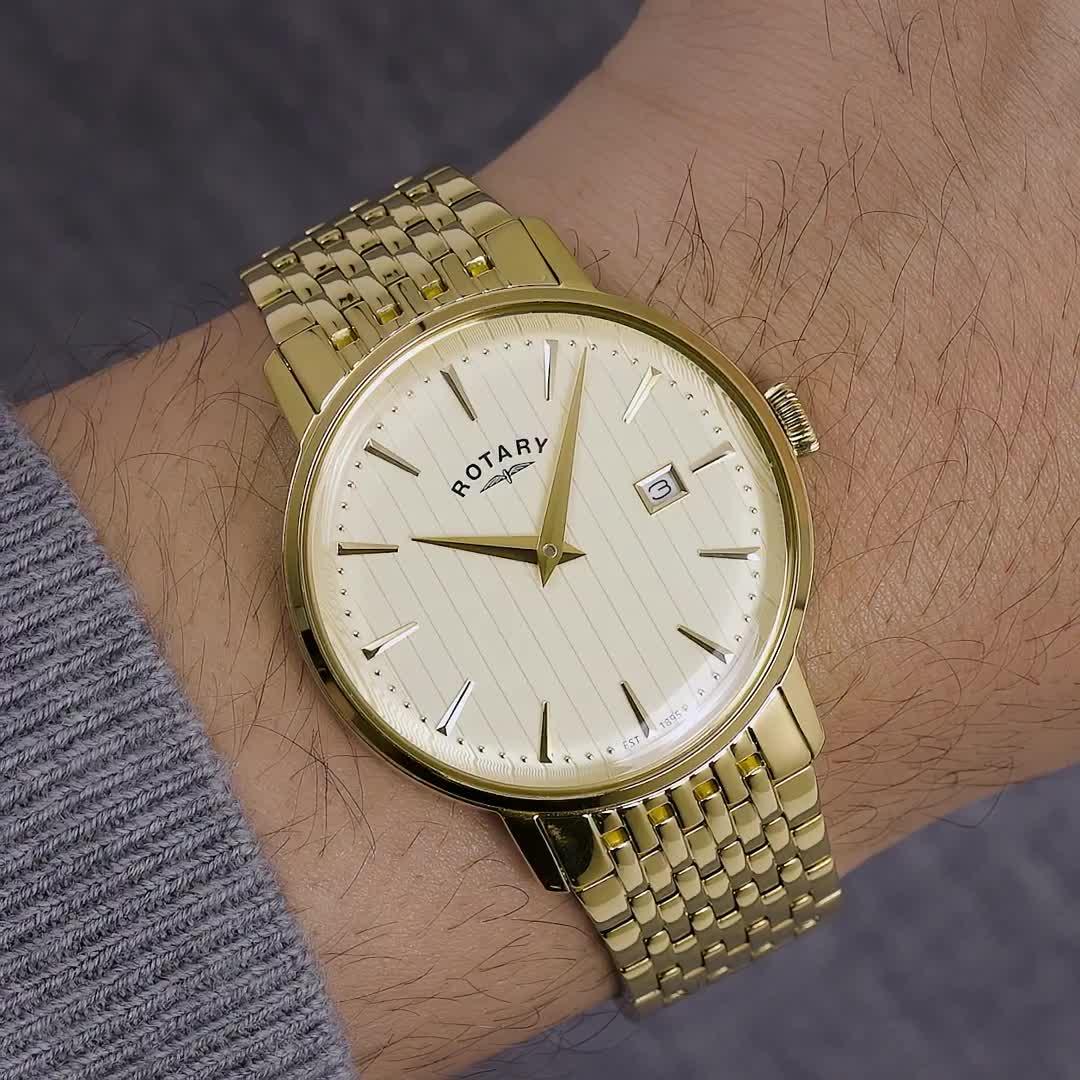 Image thumbnail 6 of 6 of Rotary Men's GP Bracelet Cream Dial 50m