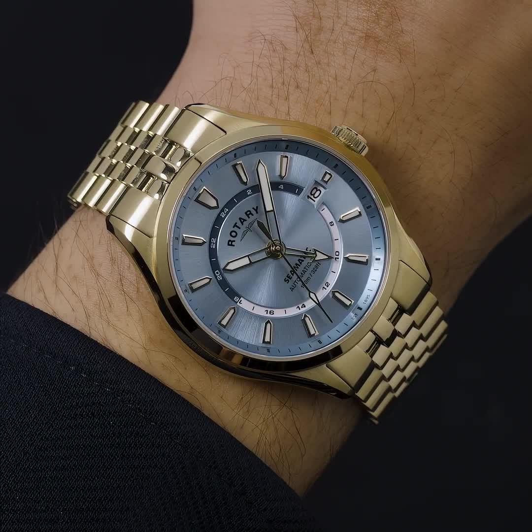 Image thumbnail 6 of 6 of Rotary Men's Seamatic GP Bracelet Pale Blue Dial 100m