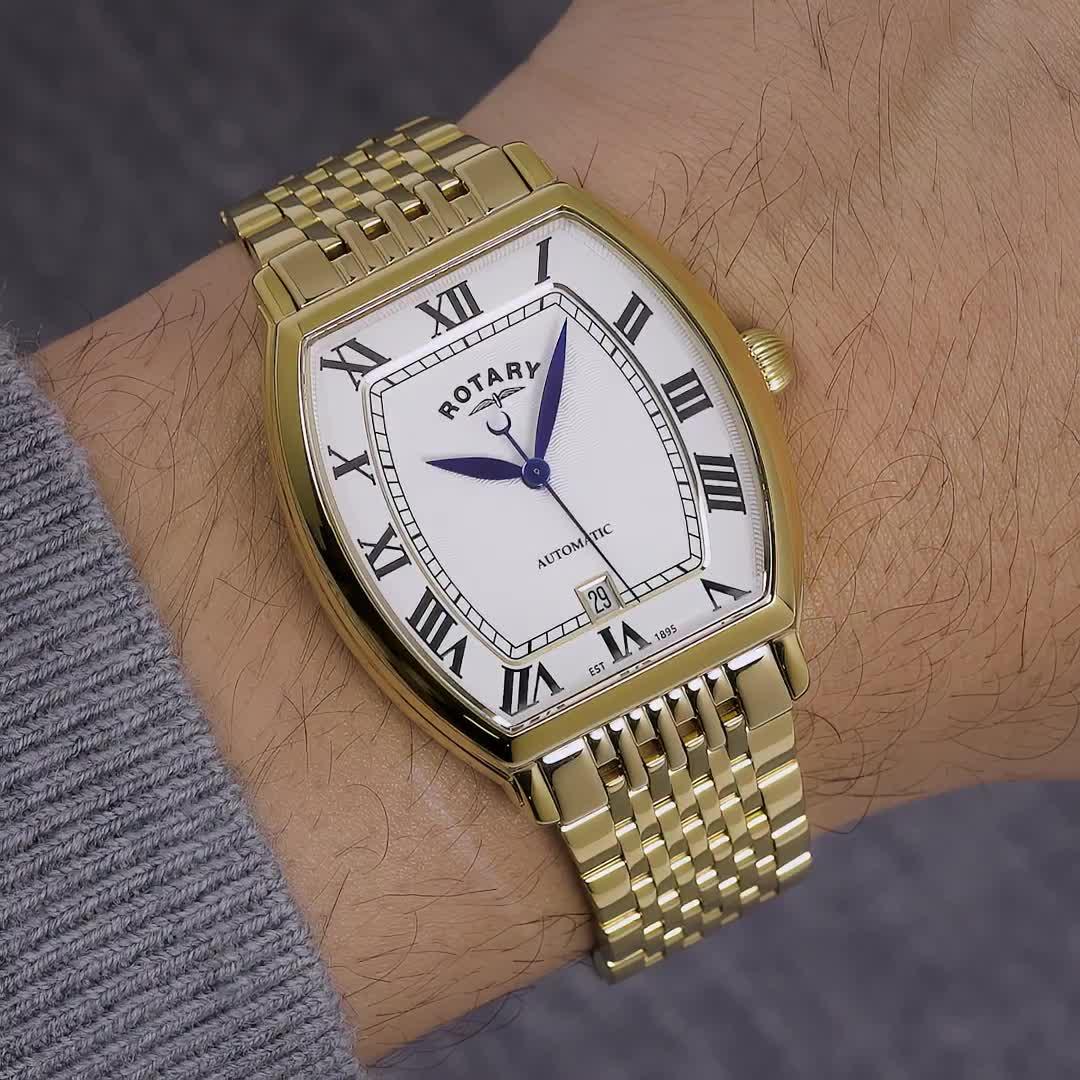 Image thumbnail 6 of 6 of Rotary Men's Automatic GP Bracelet White Dial 50m