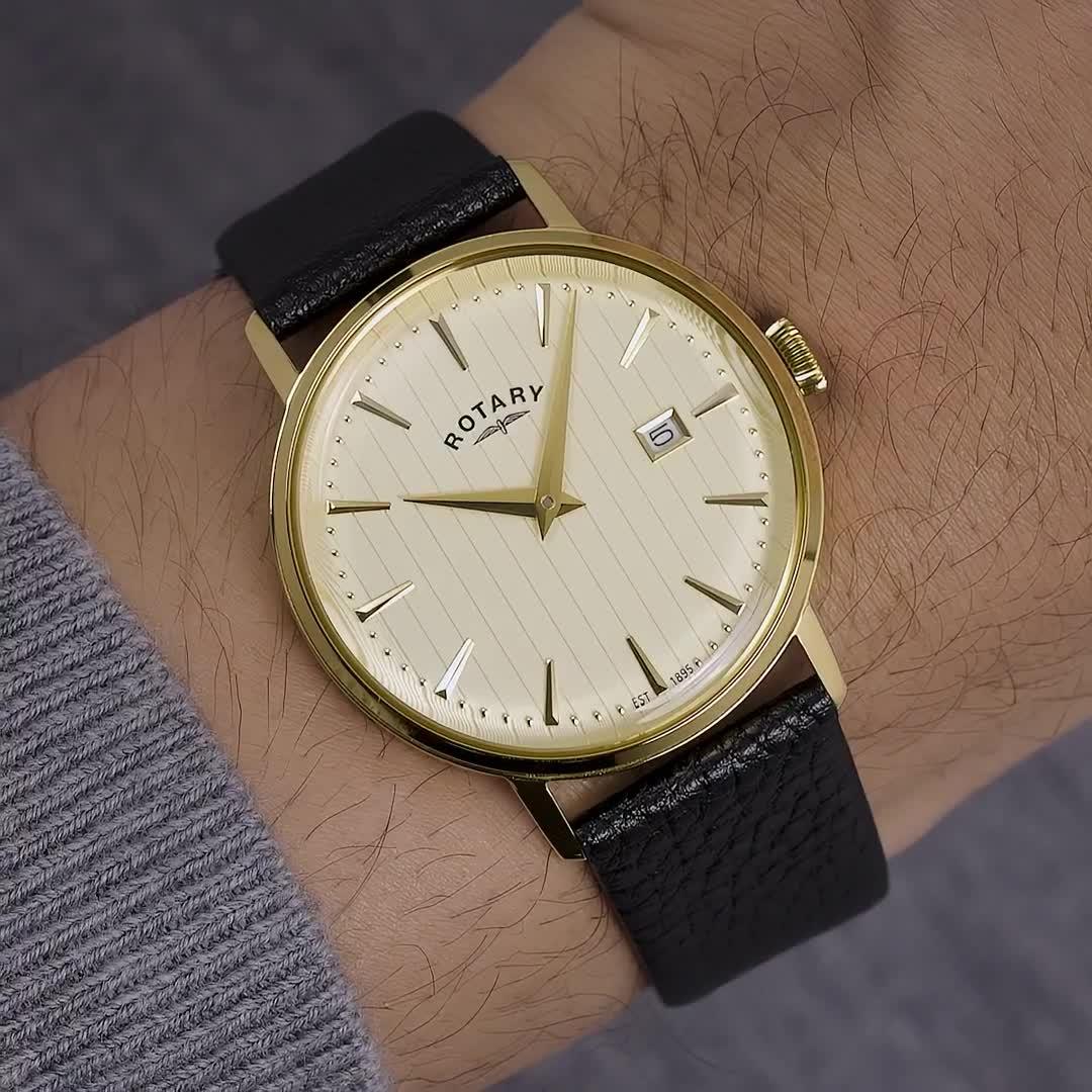 Image thumbnail 6 of 6 of Rotary Men's GP Brown Strap Cream Dial 50m