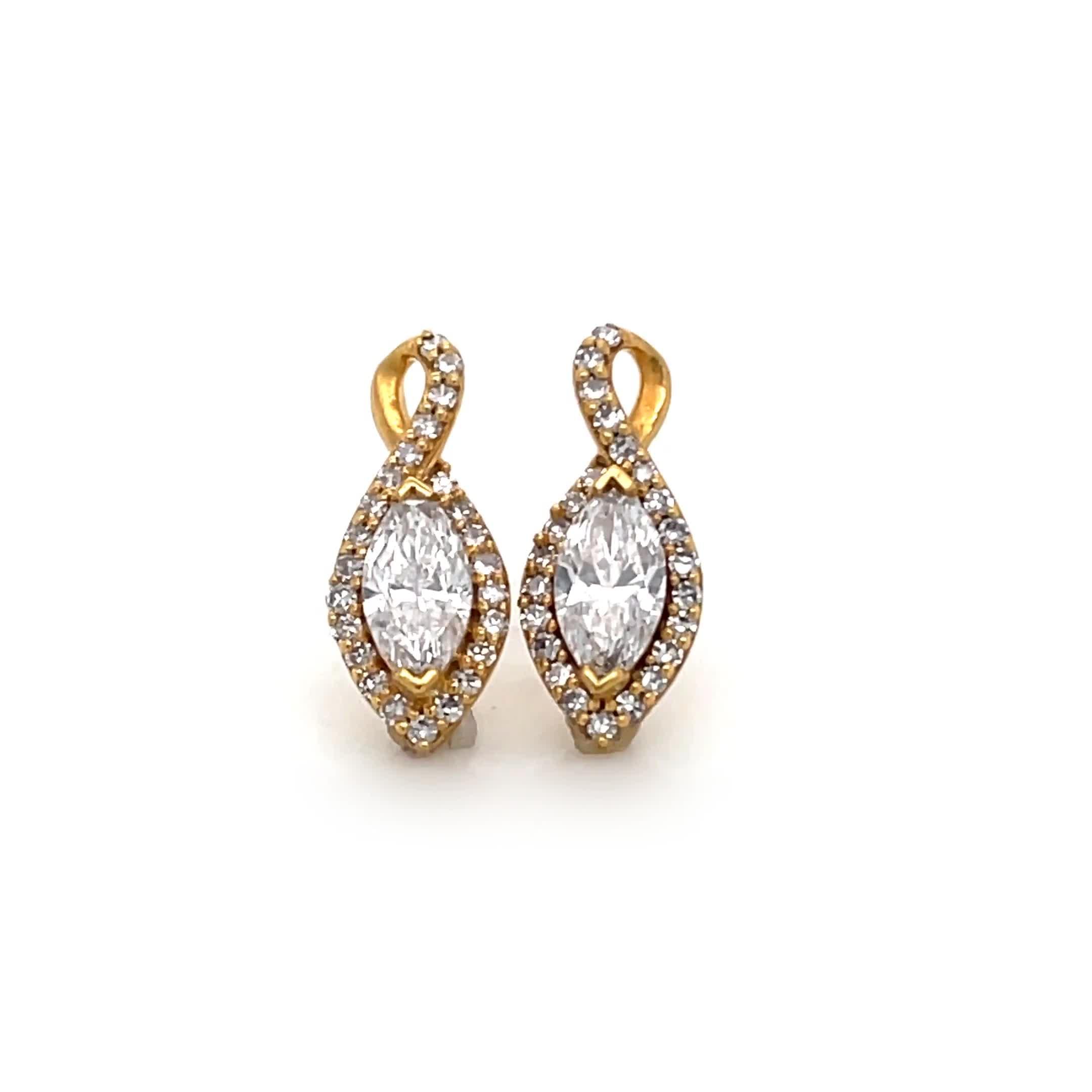 Image thumbnail 6 of 6 of Harriet Sterling Silver &amp; 18Ct Plated Vermeil 0.50Ct Lab-Grown Diamond Twist Drop Earrings - Gold