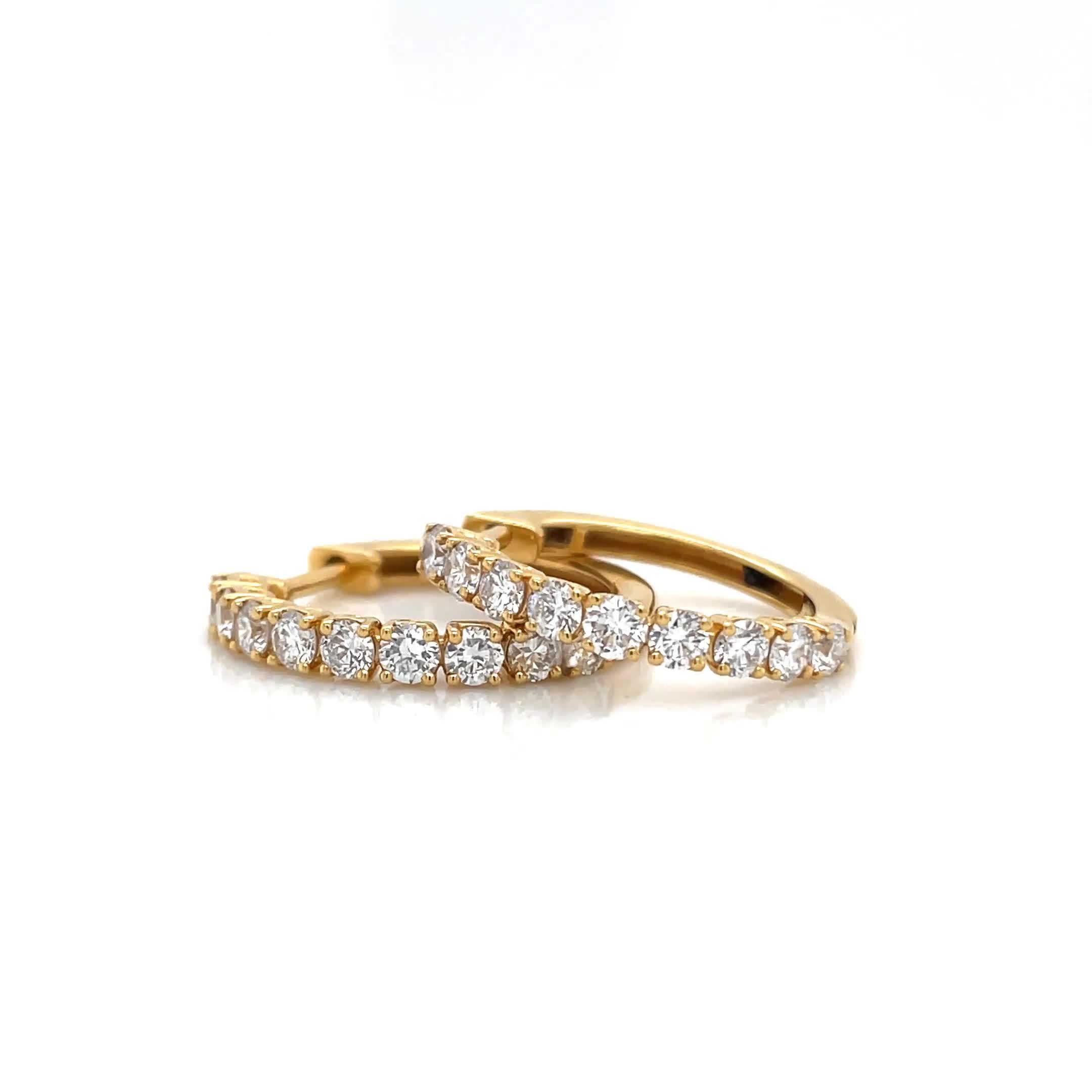 Image thumbnail 6 of 6 of Harriet Sterling Silver &amp; 18Ct Plated Vermeil 0.50Ct Lab-Grown Diamond Round Hoop Earrings - Gold