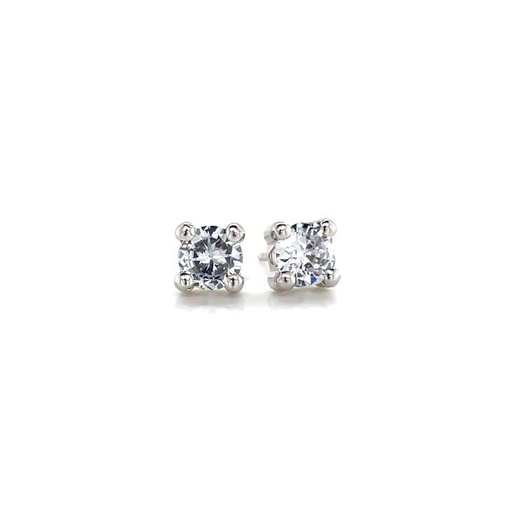 Image thumbnail 3 of 3 of Ernest Jones 9Ct White Gold Small Cubic Zirconia Stud Earrings - Silver