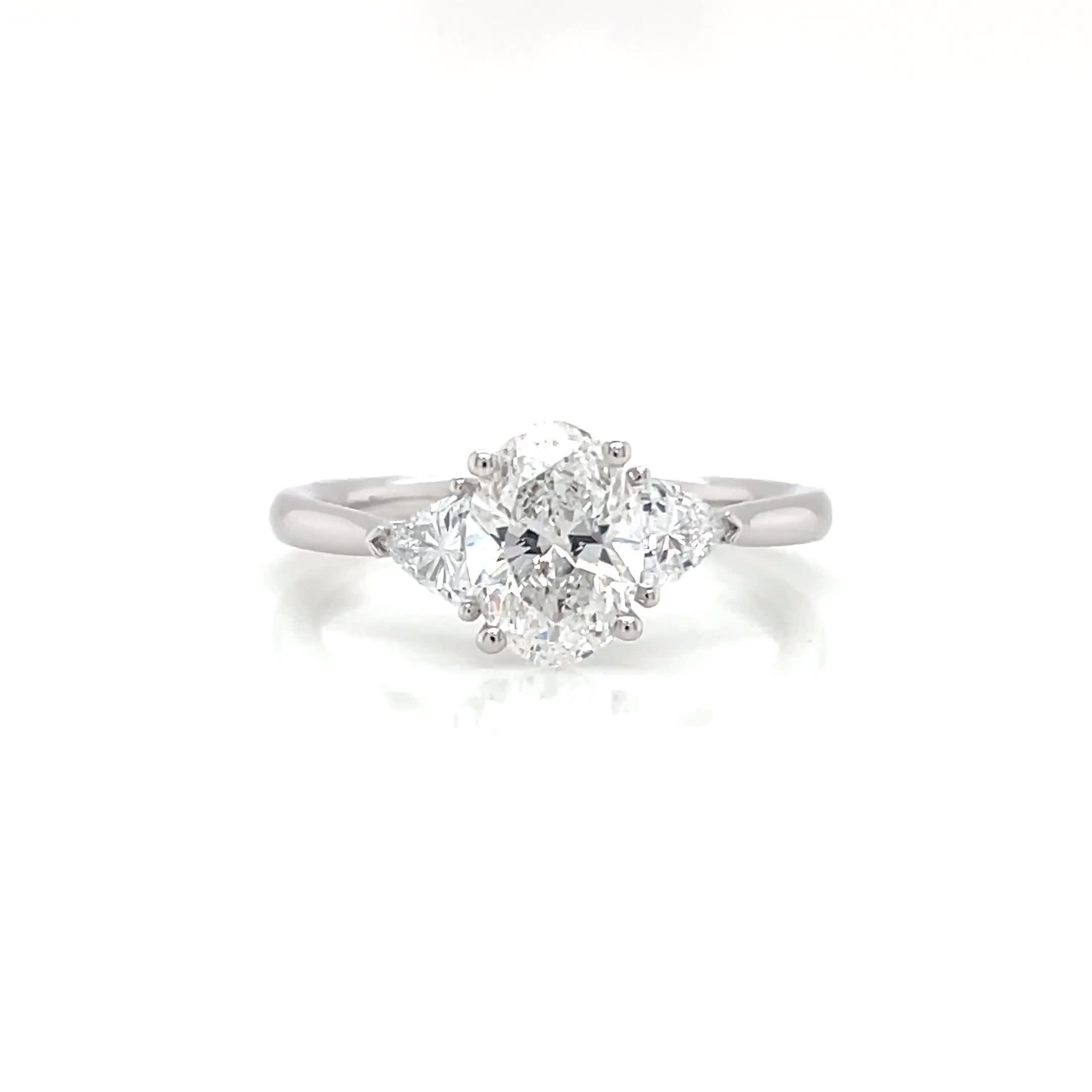 Image thumbnail 6 of 6 of Harriet Platinum Oval Trilogy 1.25ct Lab Grown Diamond Ring