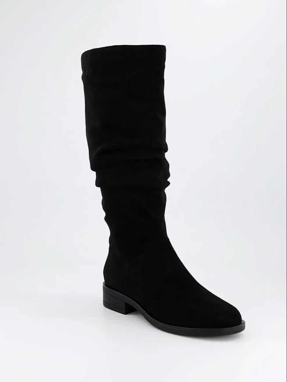 Image thumbnail 8 of 8 of The Very Collection Comfort Slouch Knee High Boots with Wider Fit Calf - Black