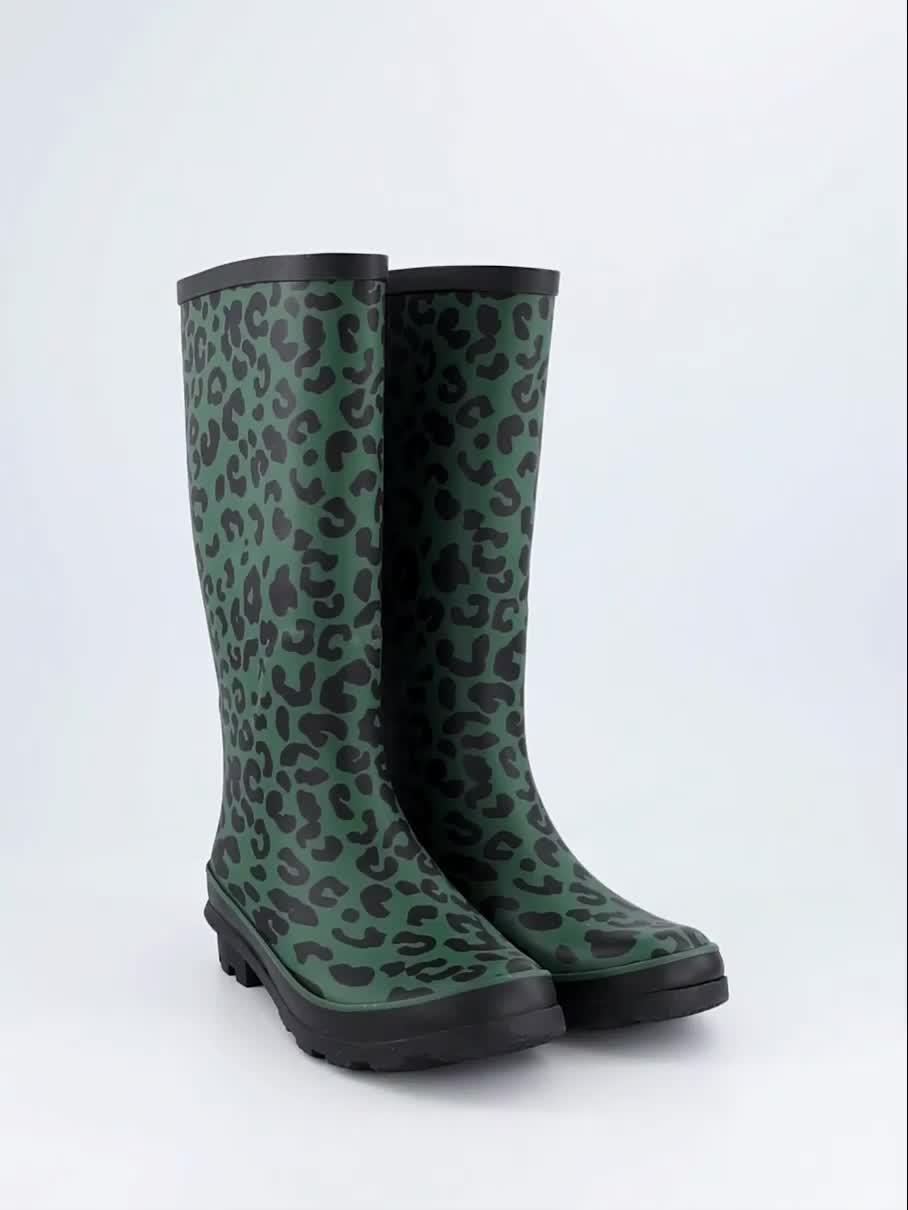 Image thumbnail 7 of 7 of The Very Collection Leopard Print Wellington Boots - Green<br /><div>&nbsp;</div>