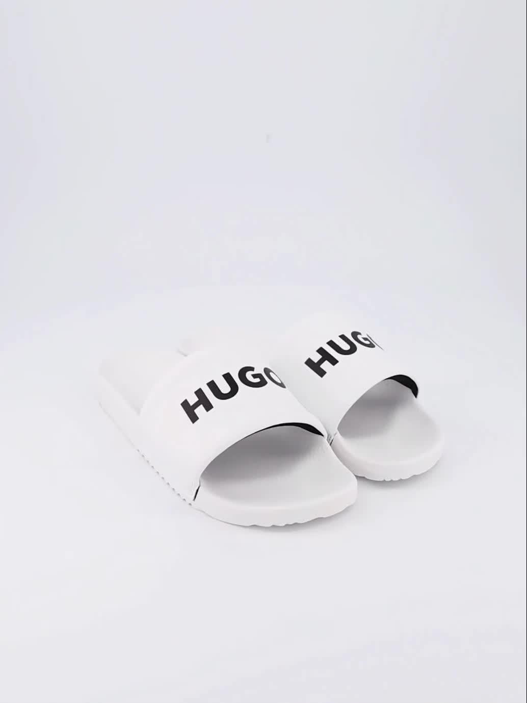 Image thumbnail 7 of 7 of HUGO Logo Pool Slides - White